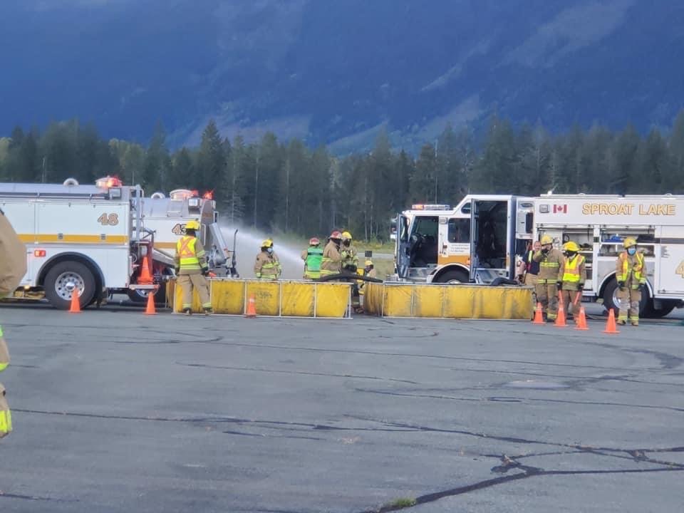Practicing water shuttle at the airport.