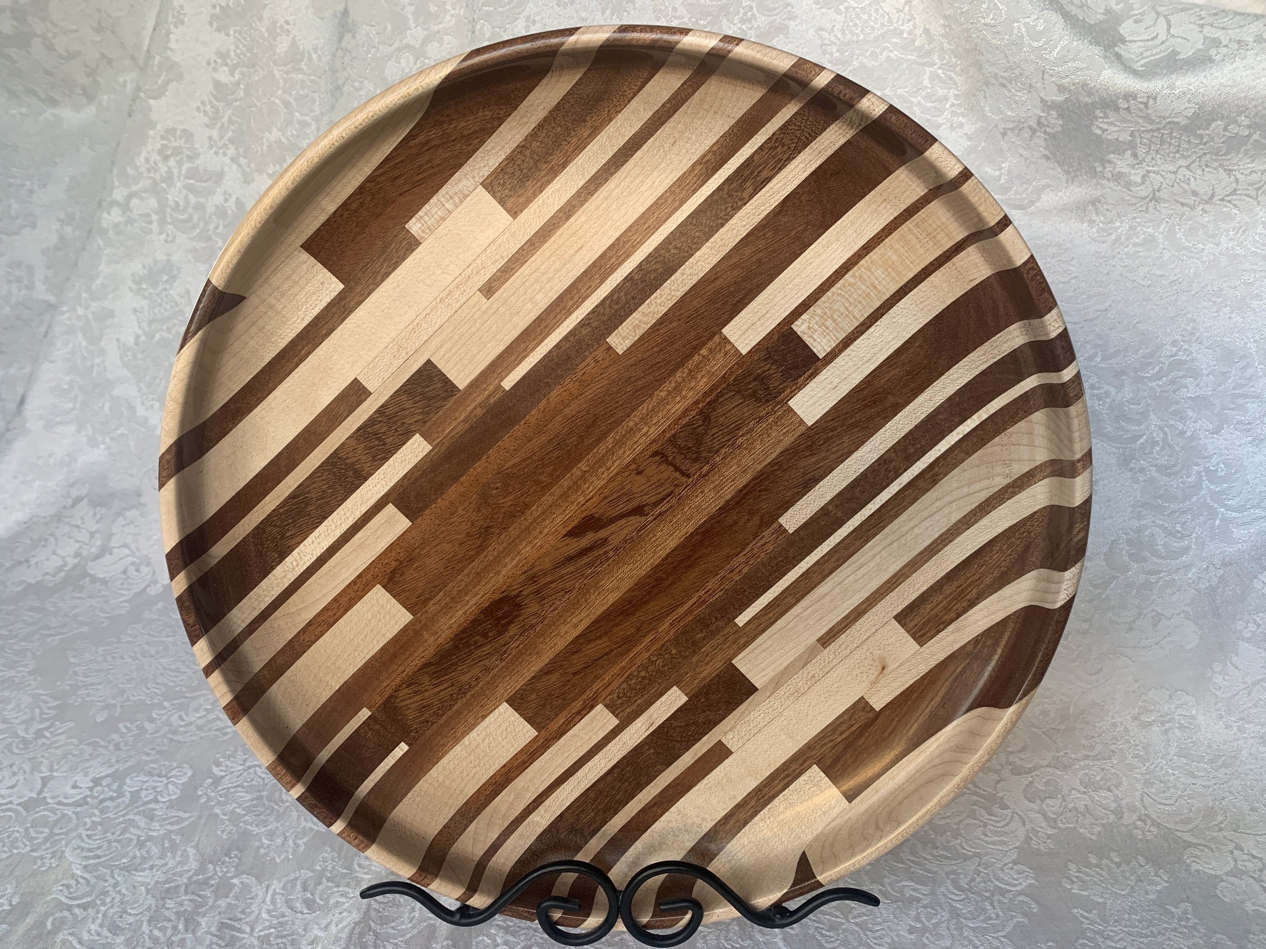 **SOLD** No. 67 $100 / 2024 Maple & Walnut (58 pcs) 1 1/2 x 13" Diameter