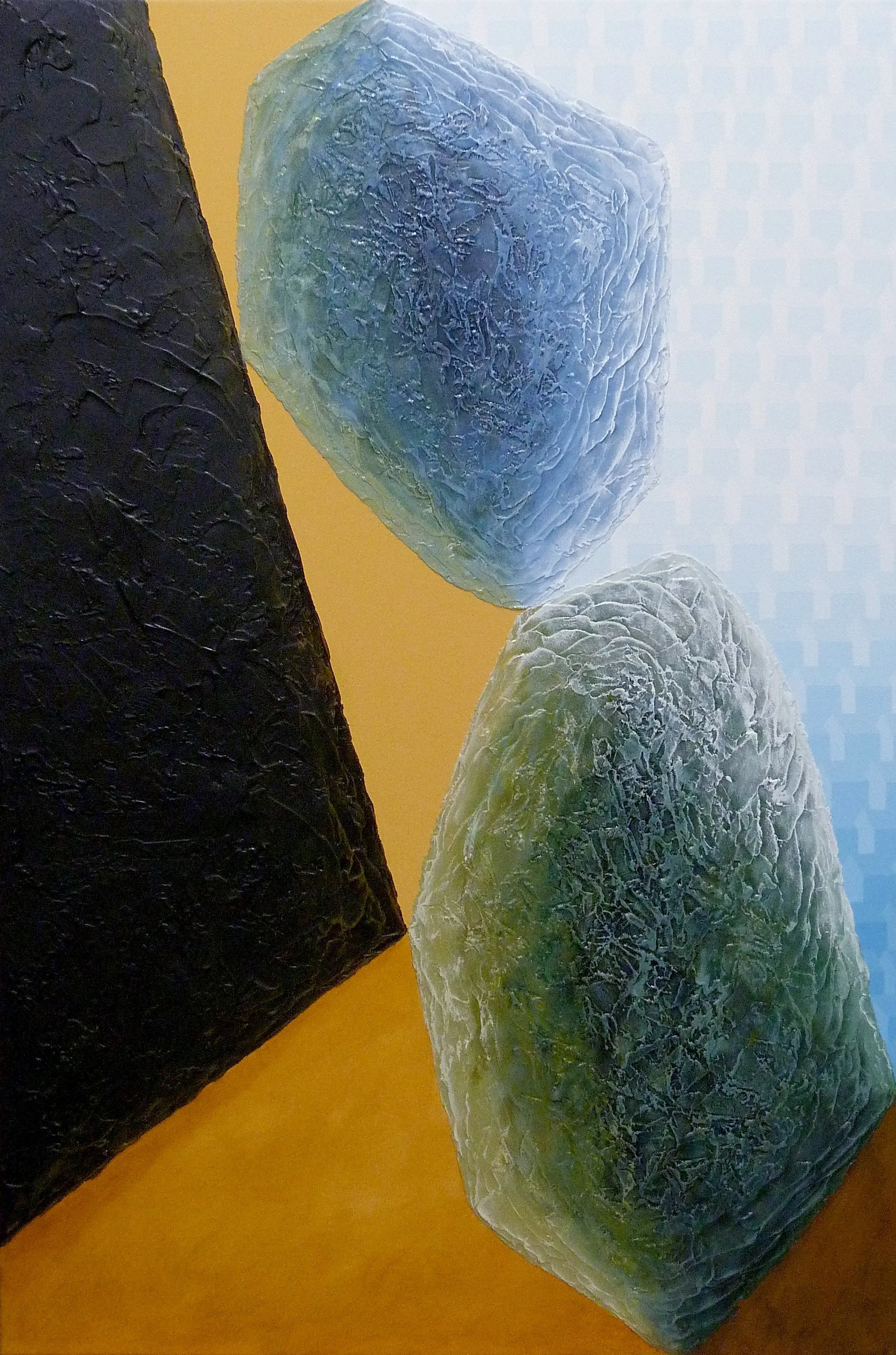 À deux - Latex/acrylique, techniques mixtes sur toile - 24 x 36 pouces - 2026 - Disponible