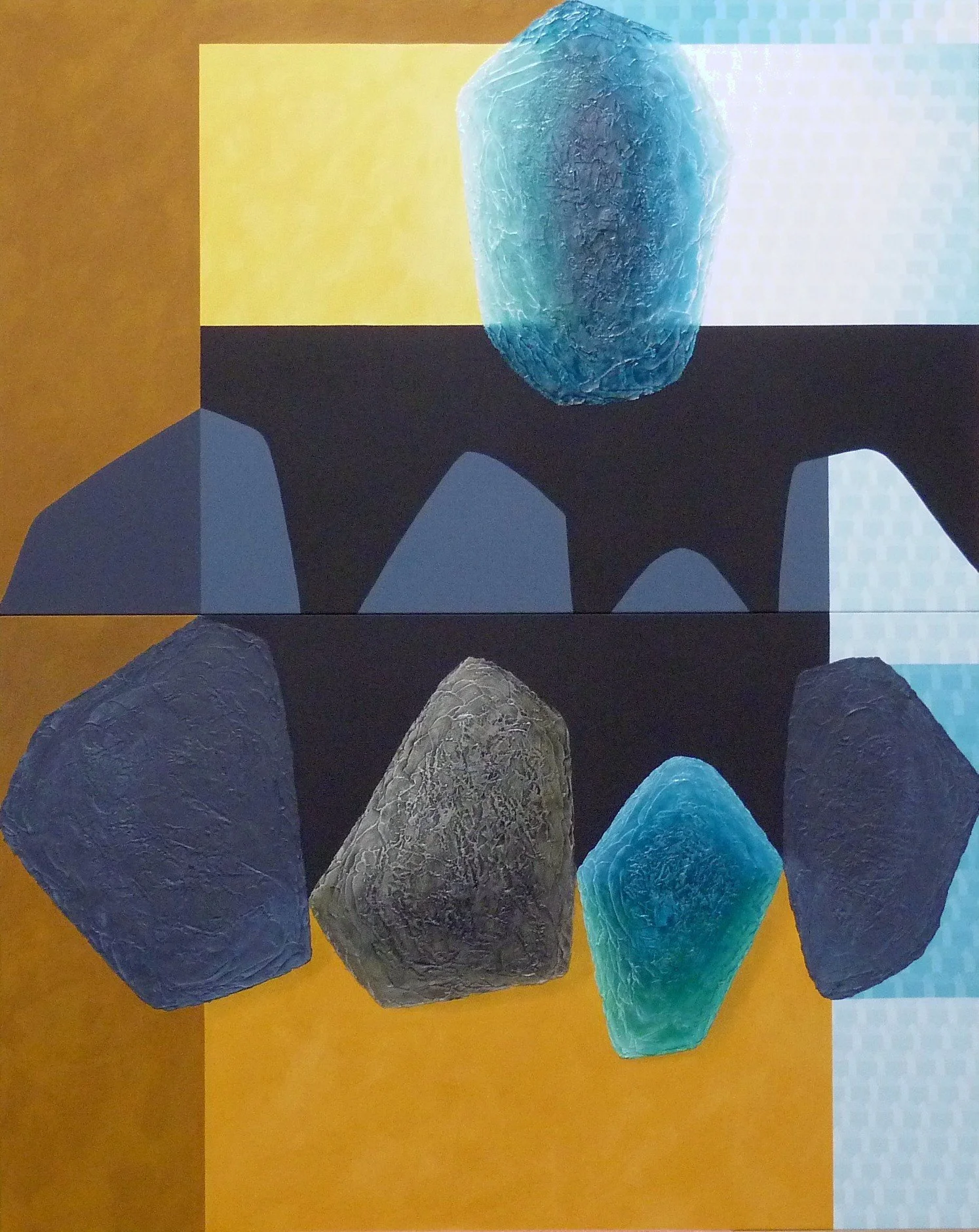 Sur qui compter - Latex/acrylique, techniques mixtes sur toile - 48 x 60 pouces - 2026 - Disponible