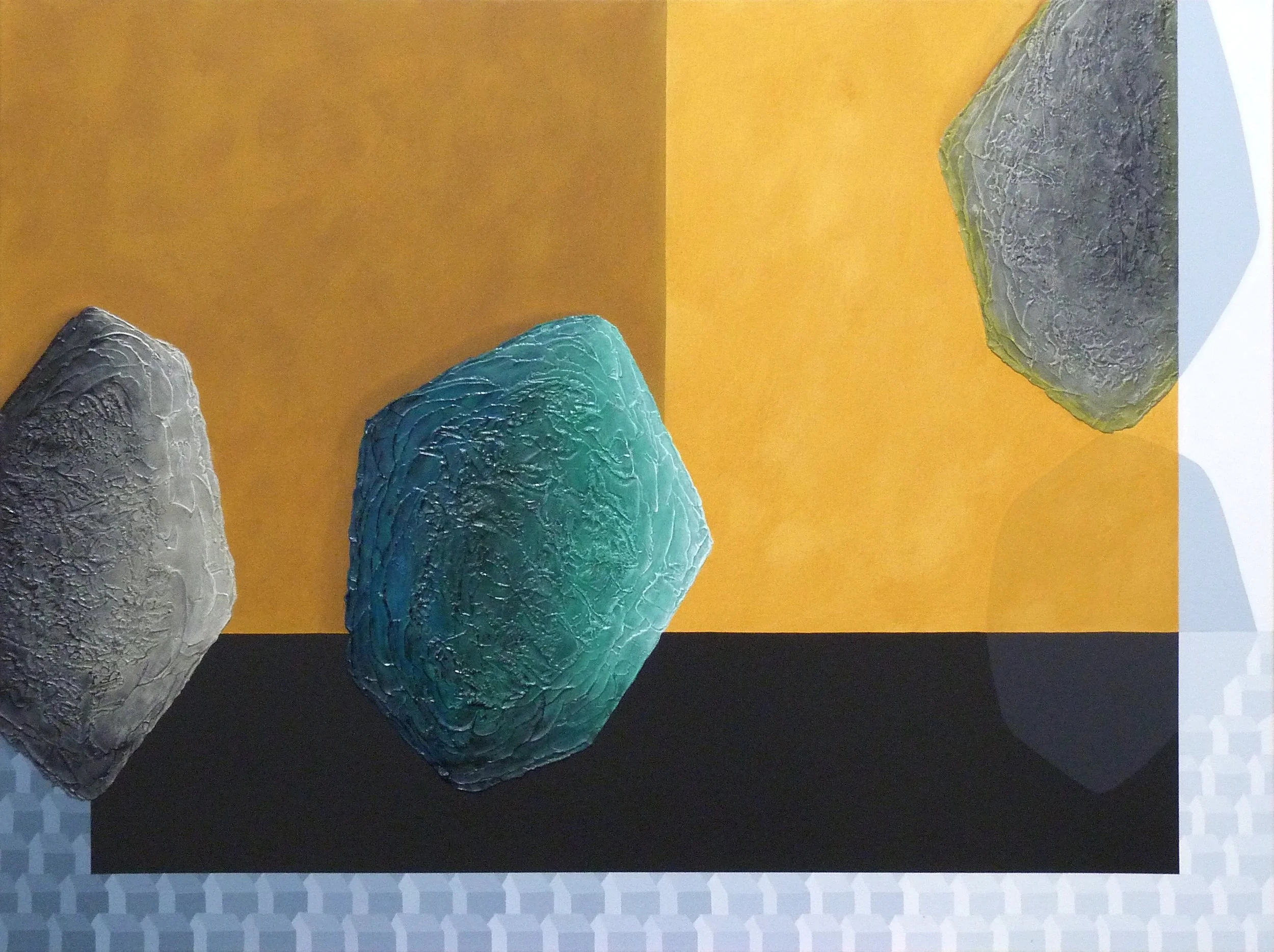 À la limite - Latex/acrylique, techniques mixtes sur toile - 30 x 40 pouces - 2026 - Disponible