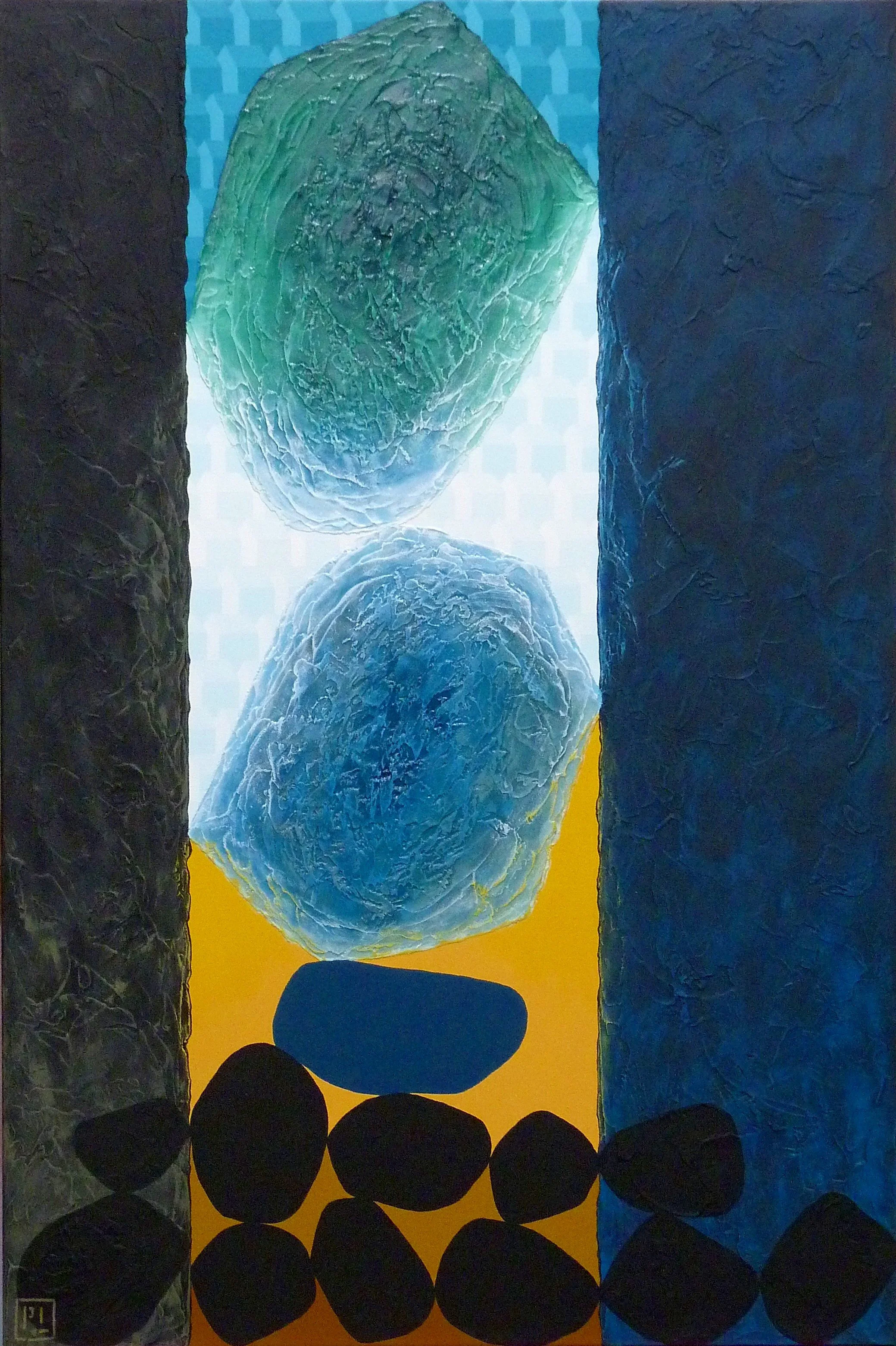 Petits inconvénients - Latex/acrylique, techniques mixtes sur toile - 24 x 36 pouces - 2026 - Disponible