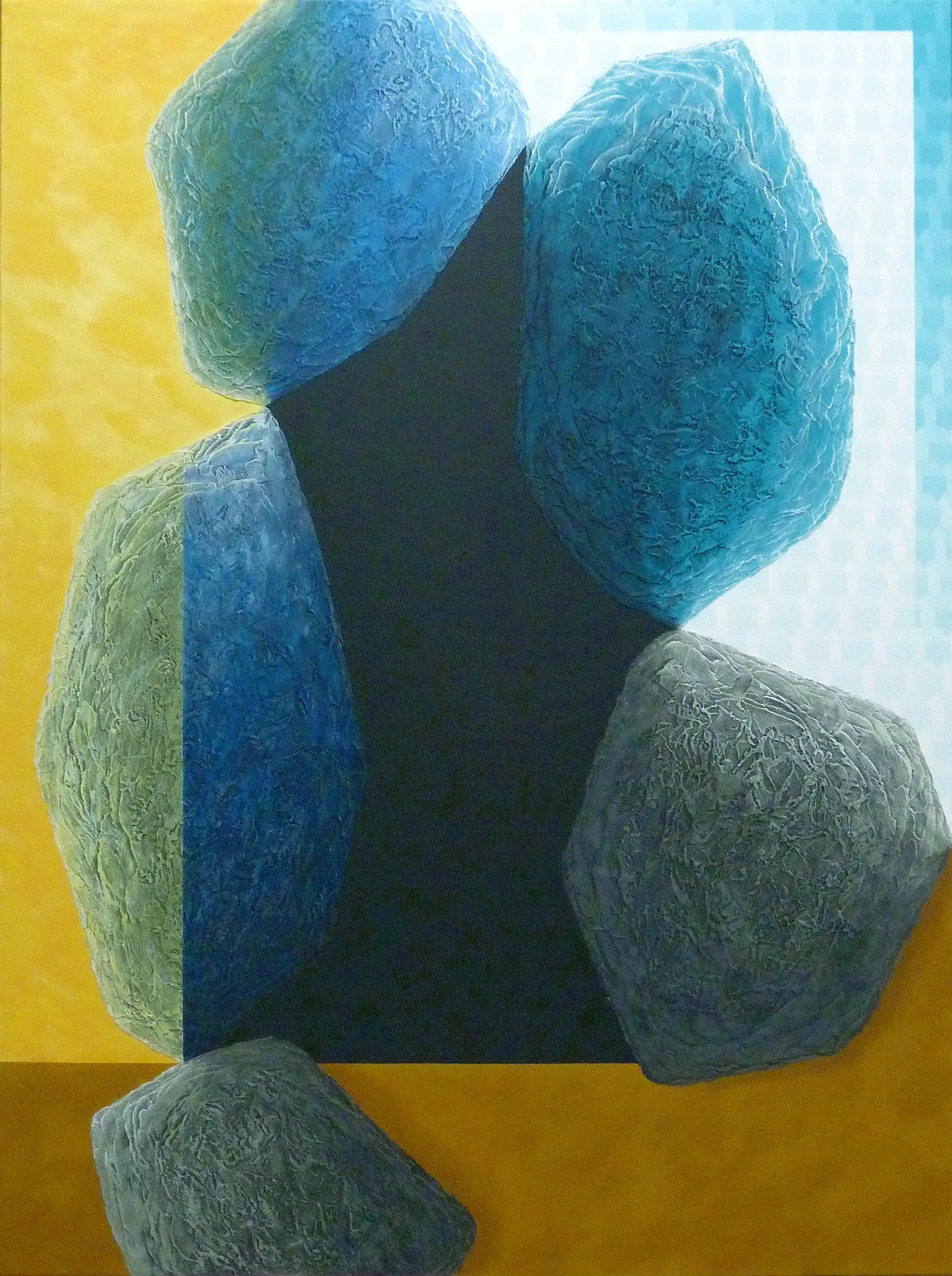 On/Off - Latex/acrylique, techniques mixtes sur toile - 36 x 48 pouces - 2026 - Disponible