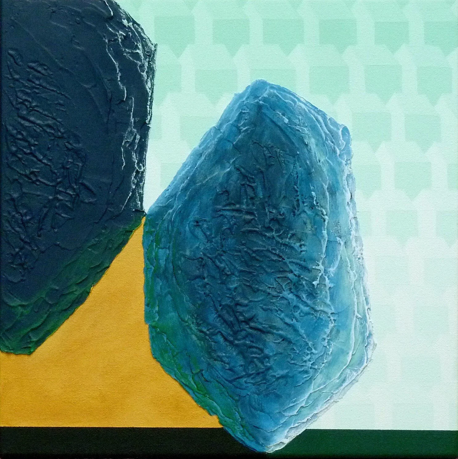 Particules 2 - Latex/acrylique, techniques mixtes sur toile galerie- 12 x 12 pouces - 2025 - Disponible à la galerie L'Harmattan, cliquez sur l'image