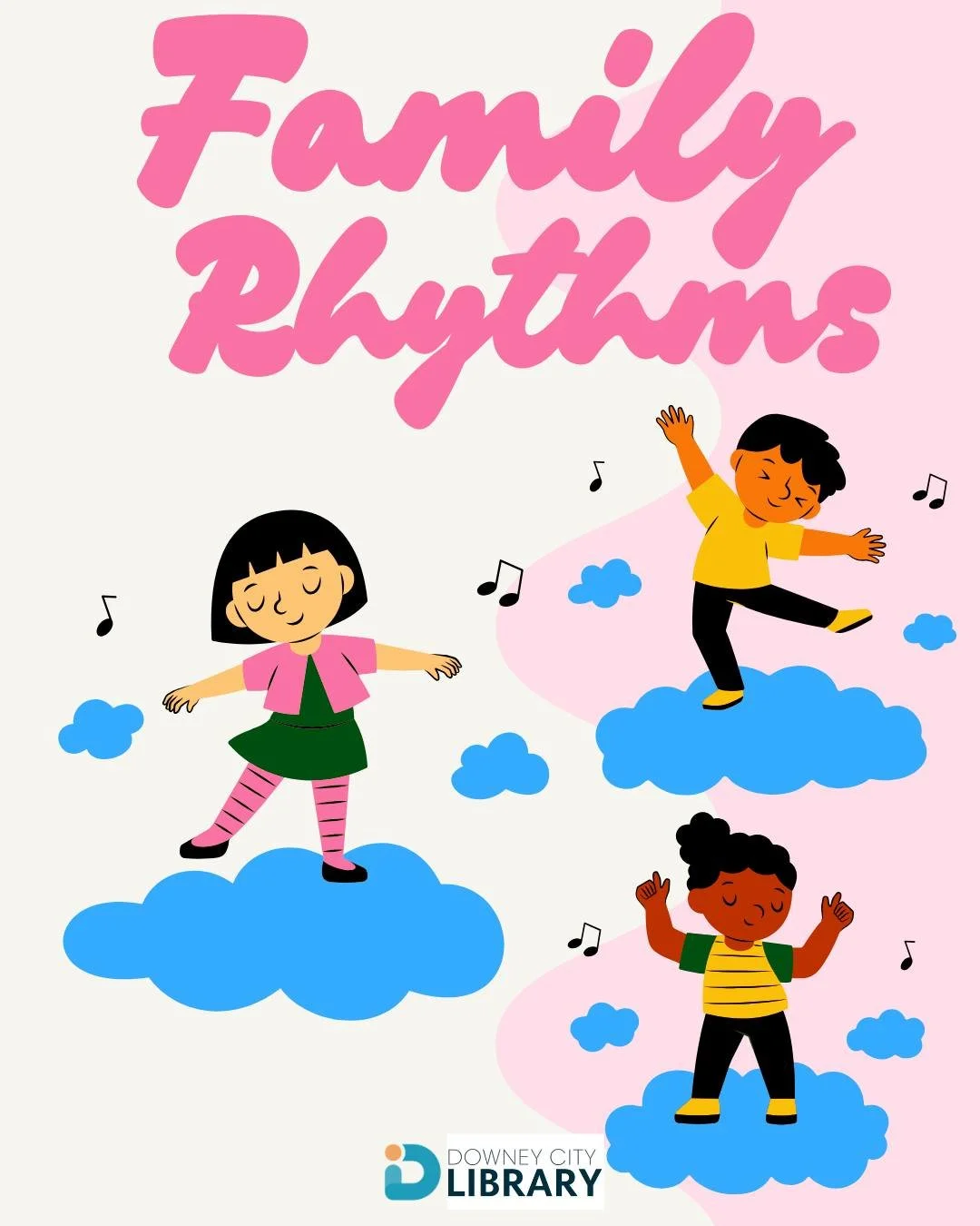 🎶🕺 Family Rhythms
Bring the whole family for a lively session of rhythm, dance, and song! 🥁💃 Little ones and grown-ups alike will clap, stomp, and groove together through activities that promote early literacy, coordination, and joyful family bon