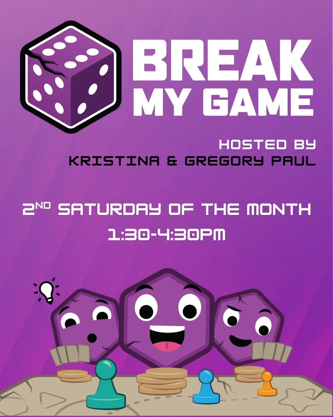 🎲 Ever played a game and thought "This would be better if&hellip;"? Then this event is for you!

Each month, we're partnering with Break My Game to bring a playtesting event to the library &mdash; where game designers can get real feedback