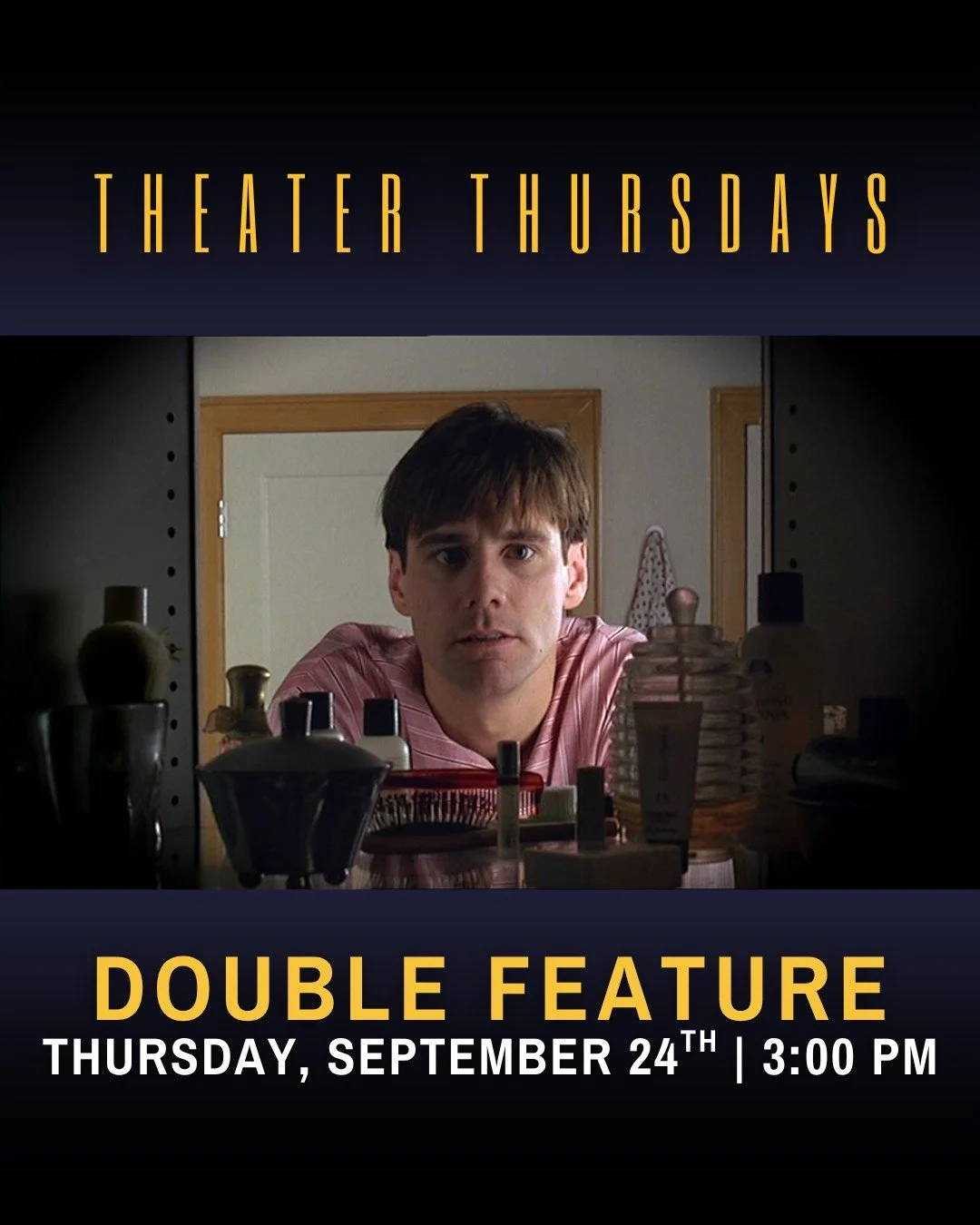 As part of Theater Thursdays: Double Feature, we open our September screenings with a film that explores surveillance, performance, and the search for something real beneath a carefully constructed world. Set within a life staged entirely for an audi