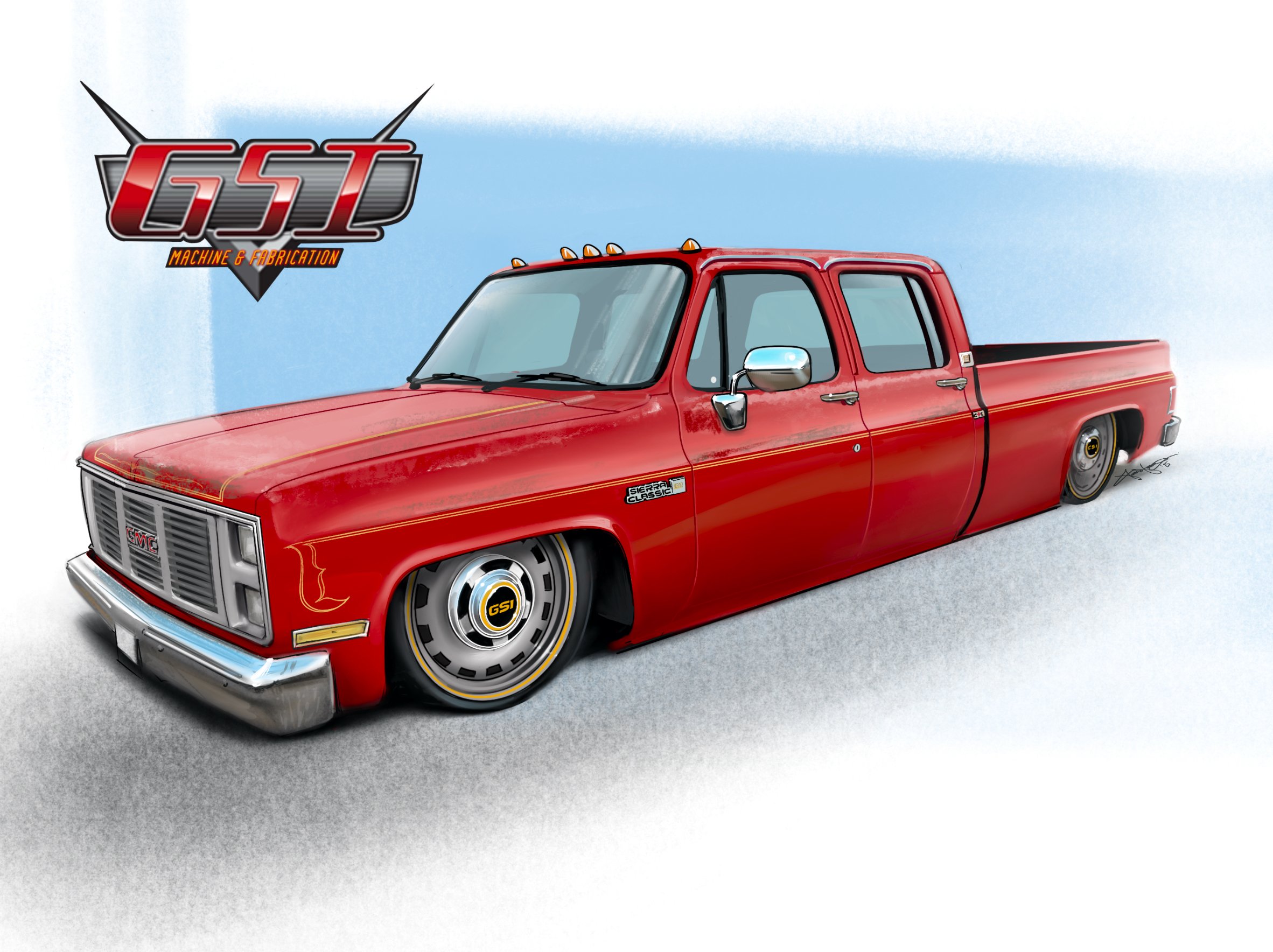 Squarebody crew cab vehicle rendering for GSI Fabrication / digital vehicle rendering