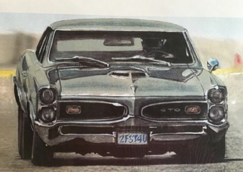 Hand drawn GTO illustration / colored pencil vehicle rendering