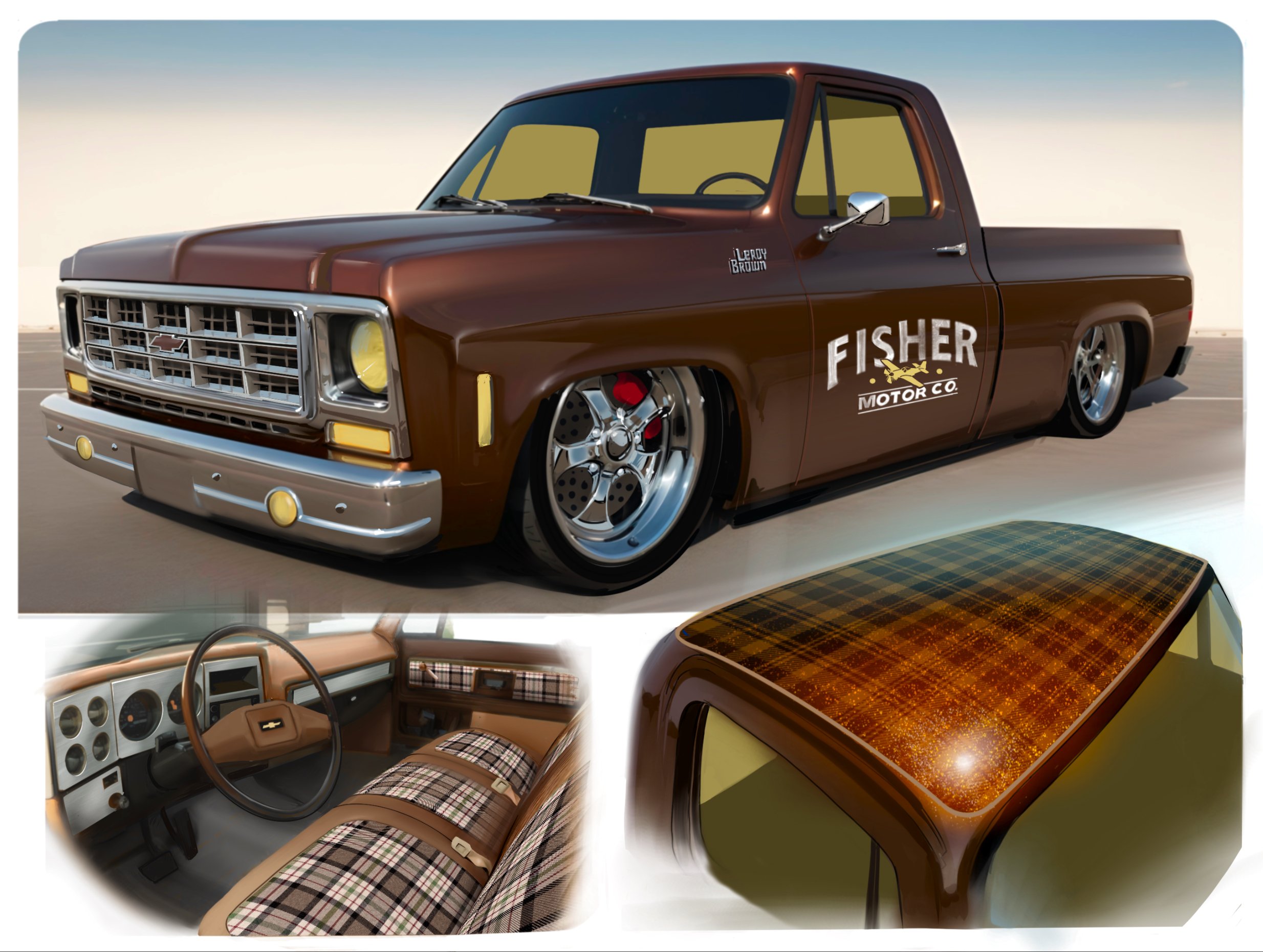 Fisher Motor Co. / digital vehicle rendering
