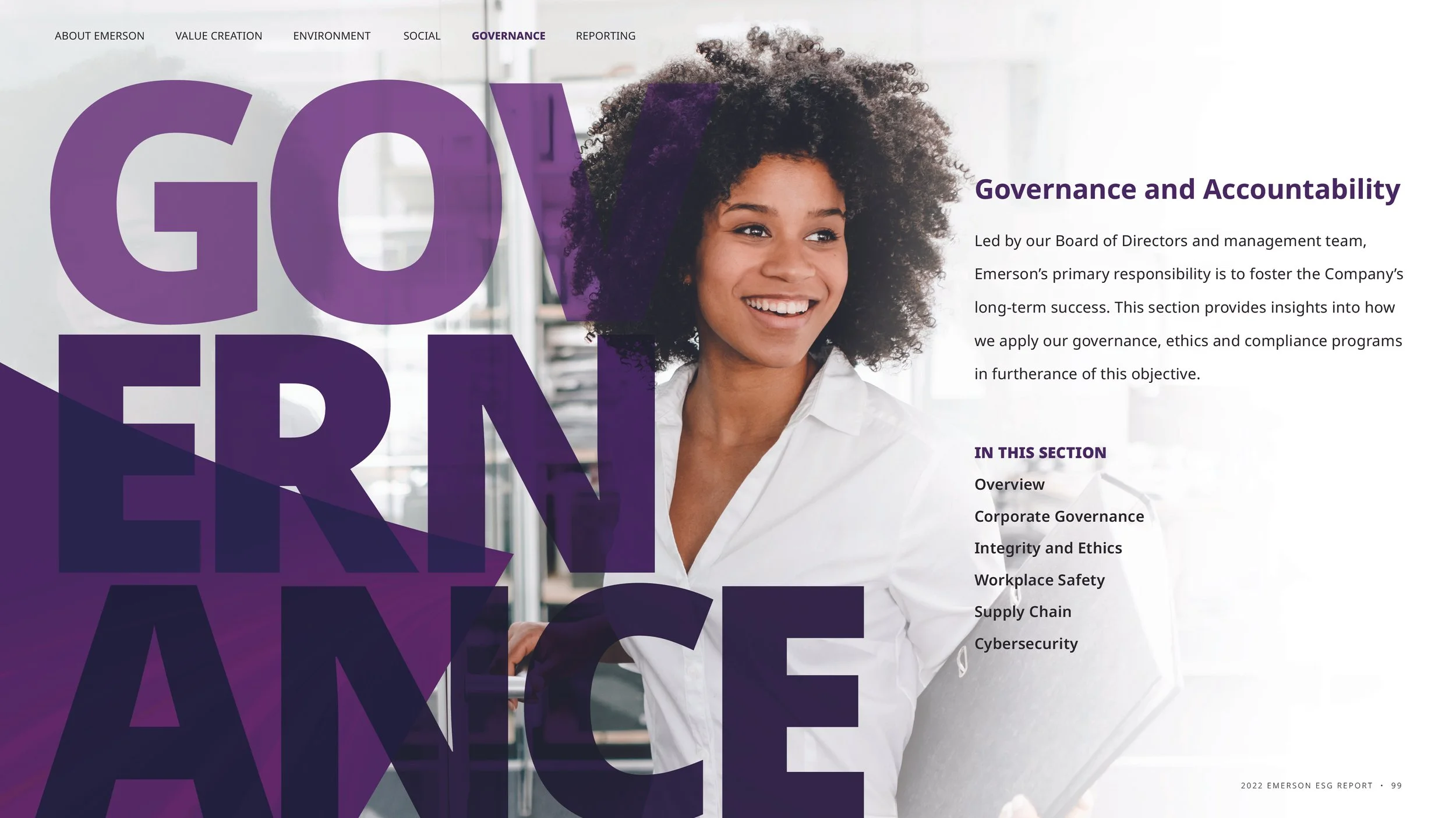 Emerson's ESG report