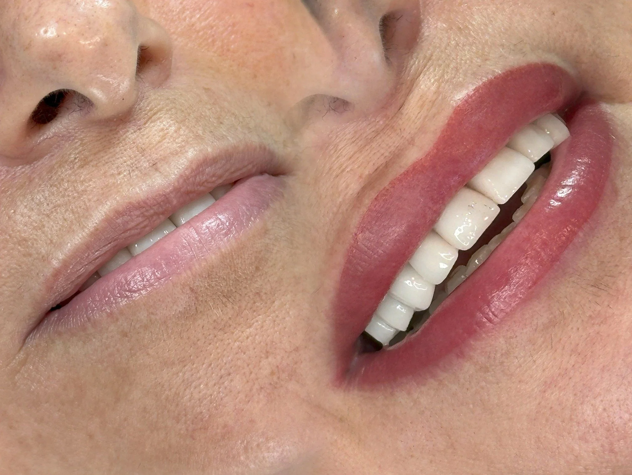 Lip Blush Perfection 💋
 #syosset #niubrows #PMULips #PermanentMakeup #beforeandafter