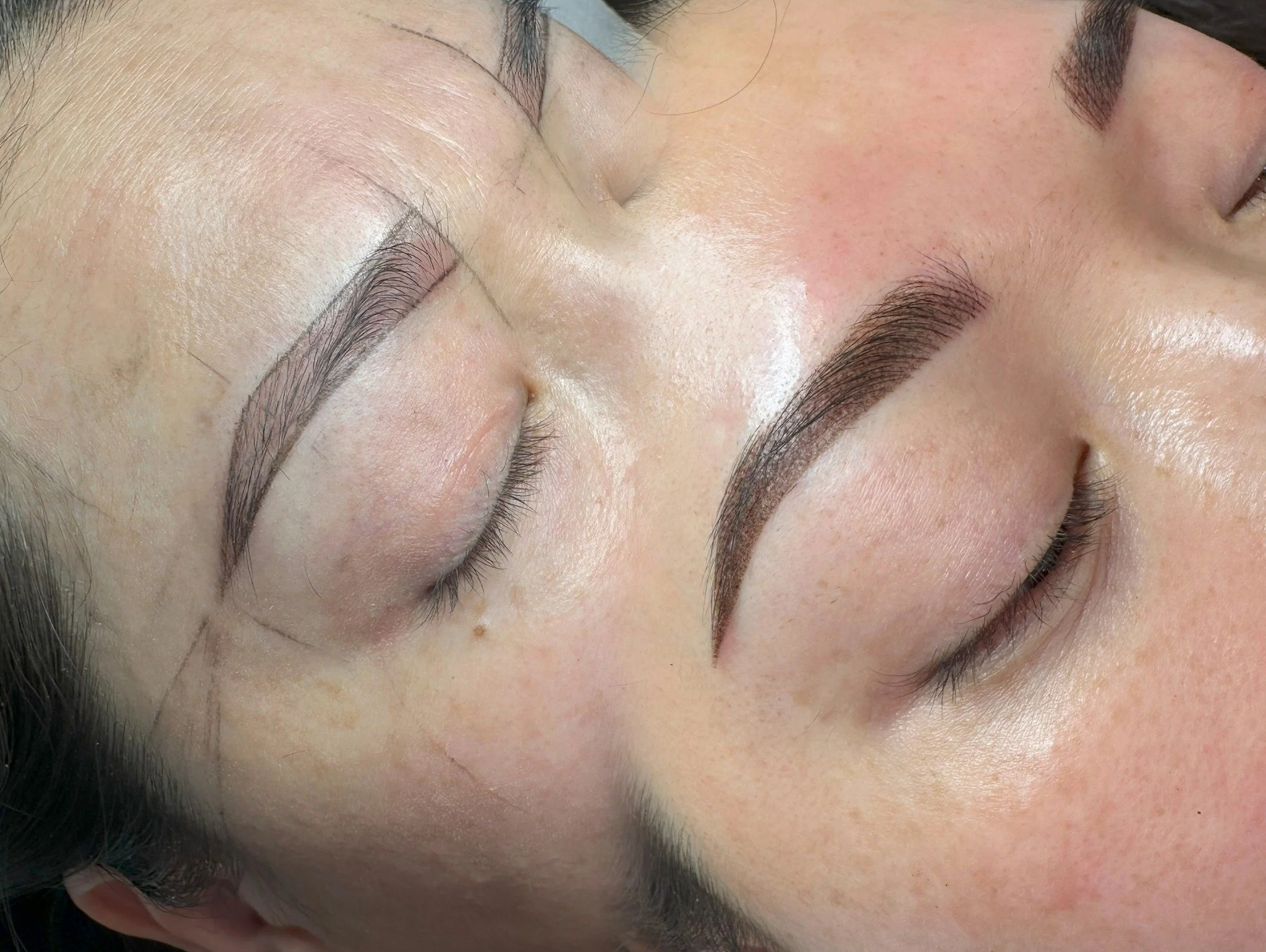 From faded and outdated to soft and natural&mdash;cover-up of old permanent makeup done over 10 years ago.

 #niubrows #syosset #syossetbrows #coverup #pmucoverup #pmu