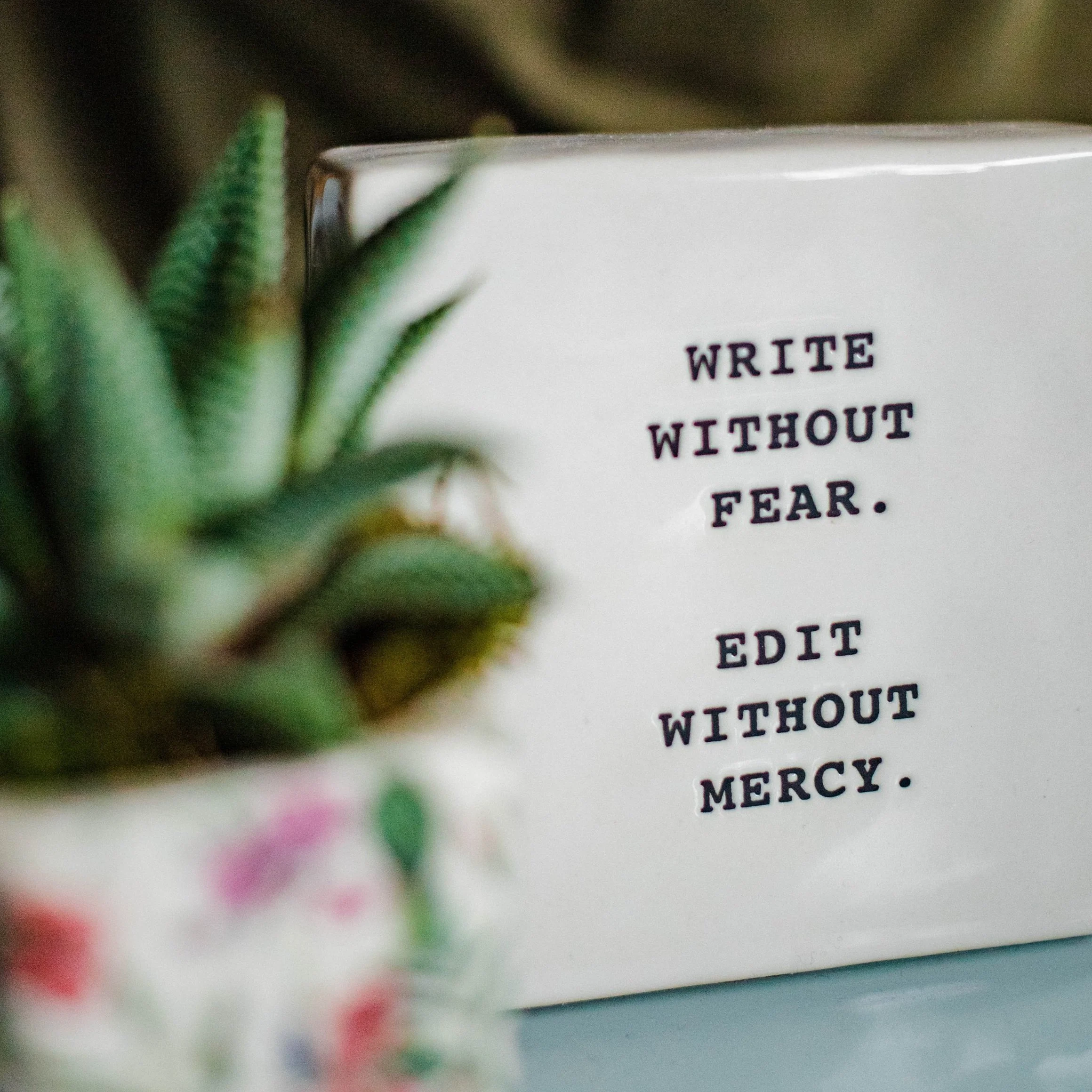 "Write without fear, edit without mercy" Photo Credit Hannah Grace
