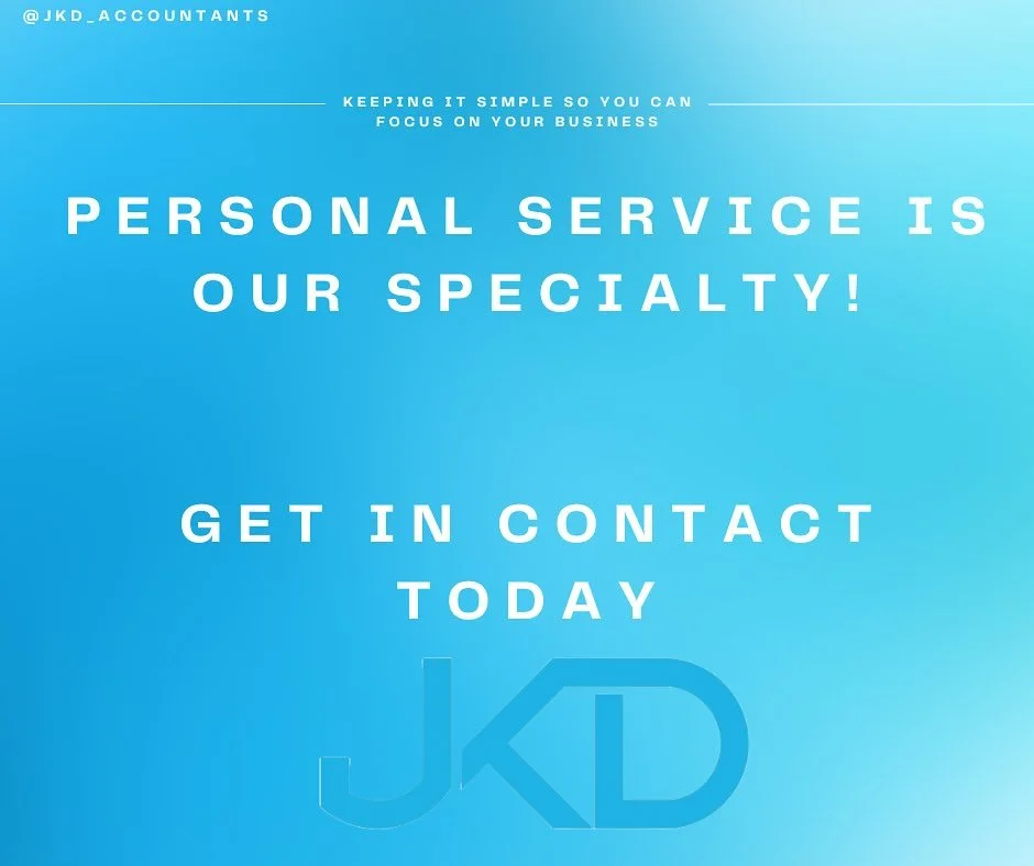 Personal Service is our specialty!🤝
We offer a hands on approach to ensure that we can about you and the success of your business🙌
If you’re looking for an accountant that cares, JKD is the way to go!
We keep it simple so you can focus on