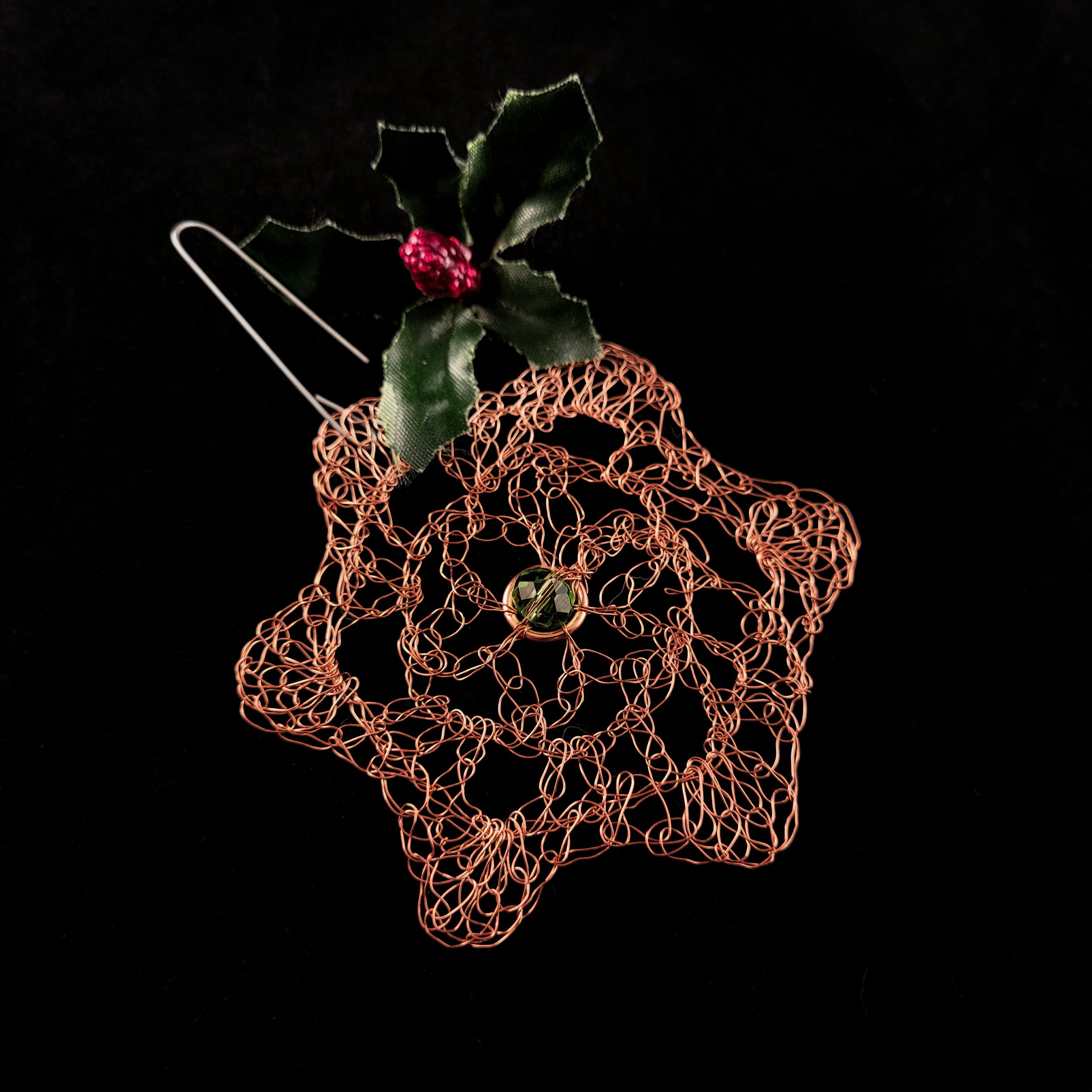copper crochet snowflake ornament christmas spring green.jpeg