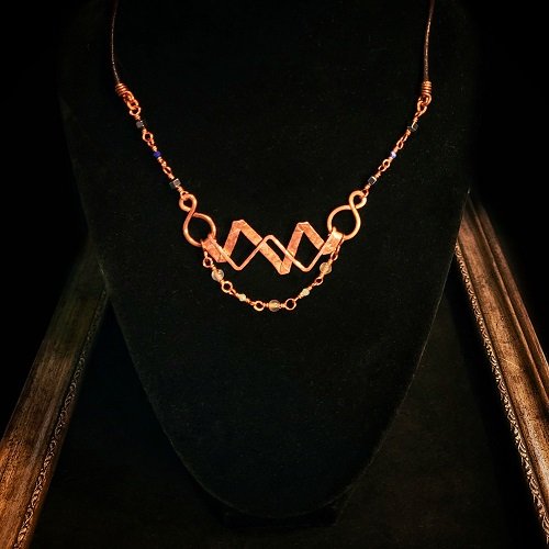 Hammered Copper Chain Link Necklace - Handcrafted Jewelry
