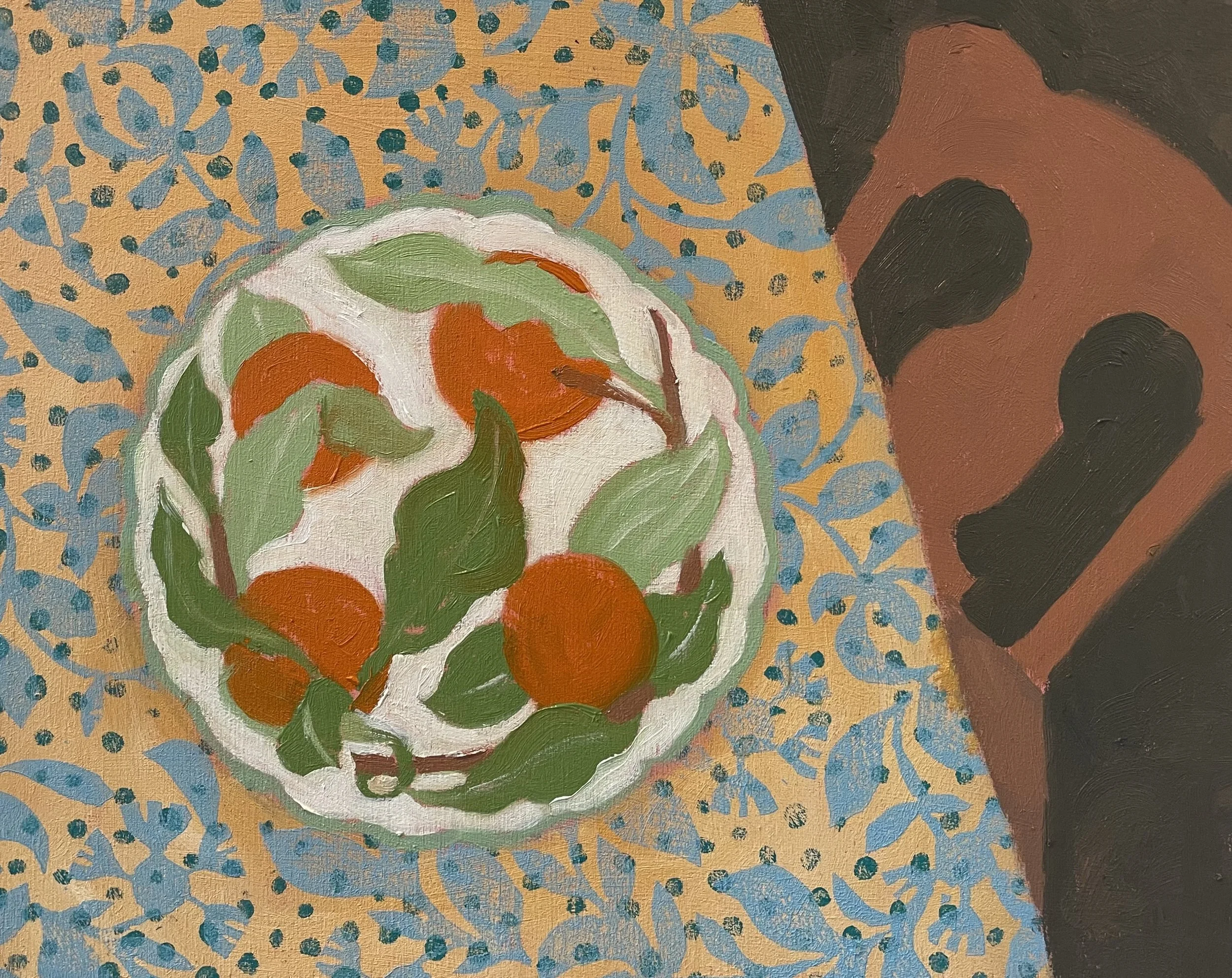 VISIT TO CHEBEAGUE: oil on wood panel, 8" x 10"