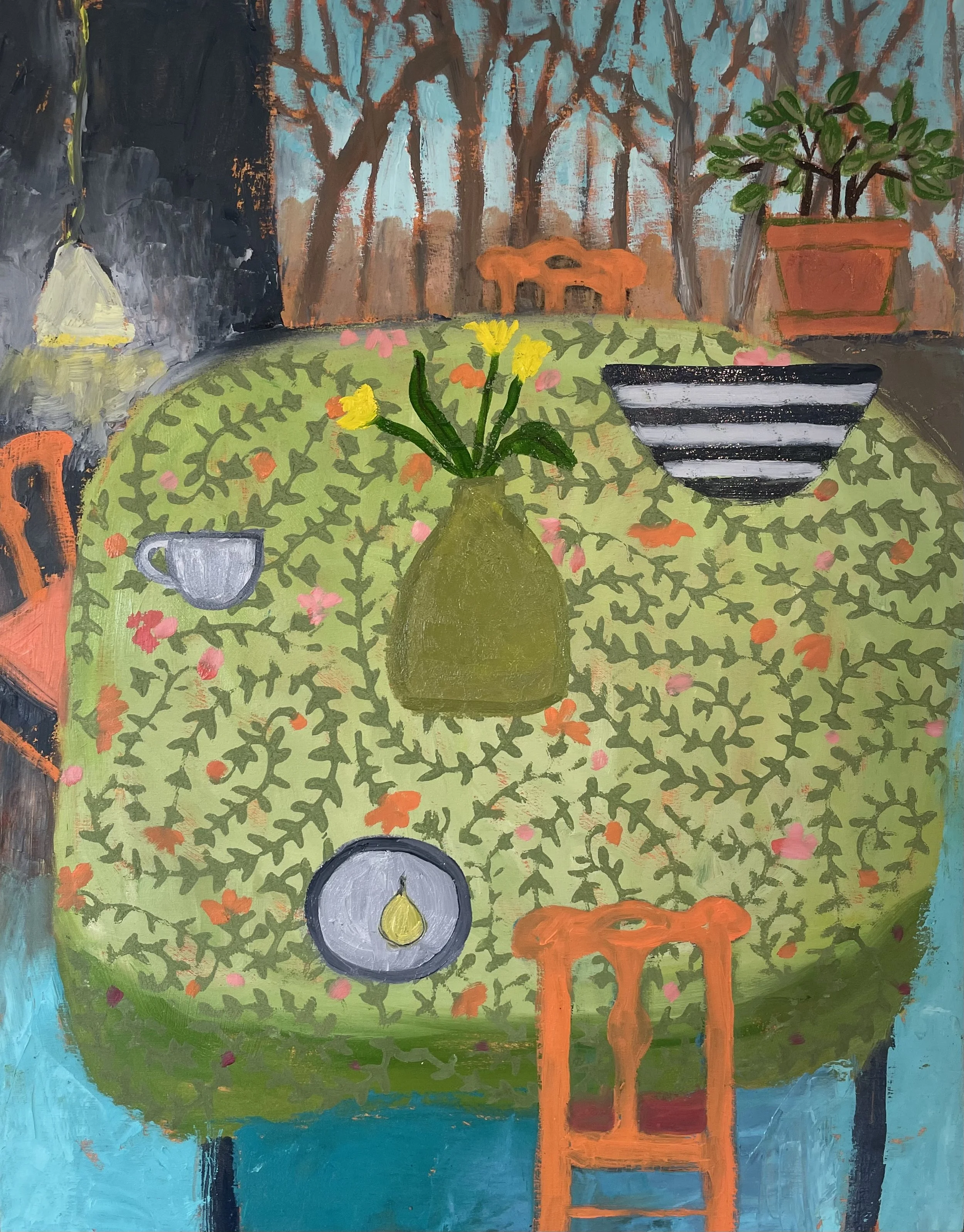 AWAITING SPRING: 14" x 11" oil on wood panel