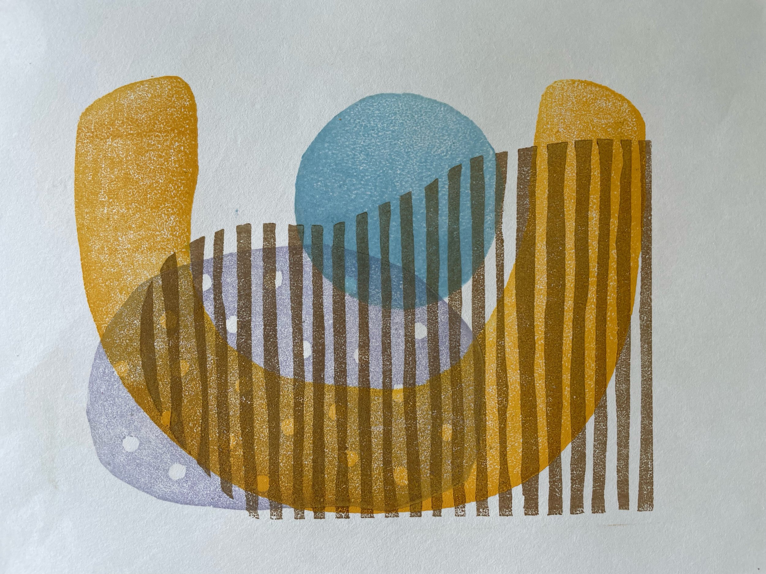 ROMP 8: woodblock print on Japanese paper, image 6" x 8"