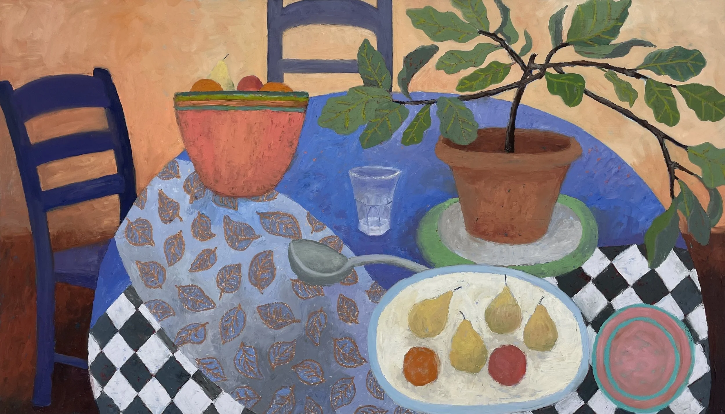 FEELS LIKE A PARTY: oil on wood panel, 31" x 54"