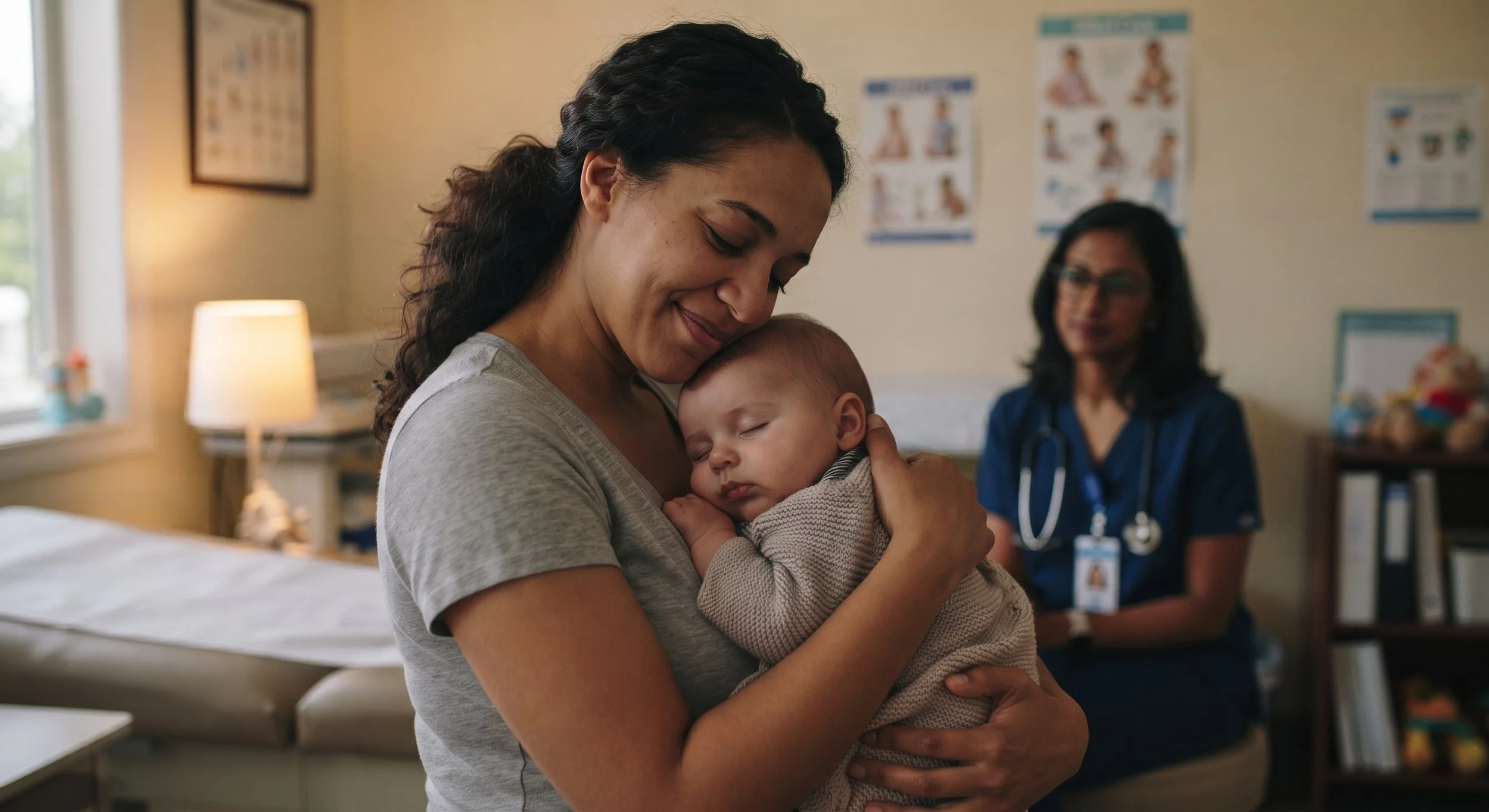 calm parent + newborn image