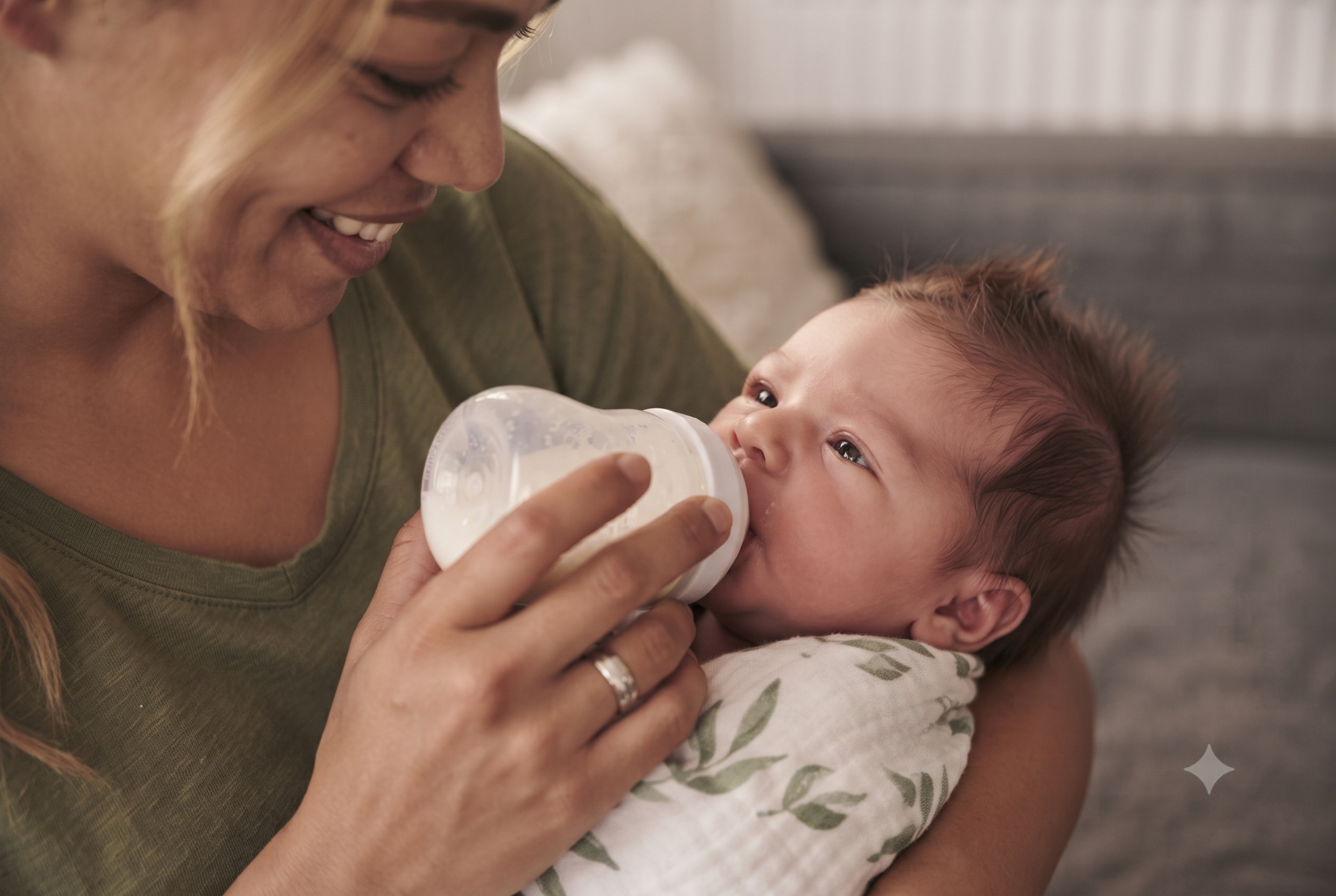 baby feeding from a bottle