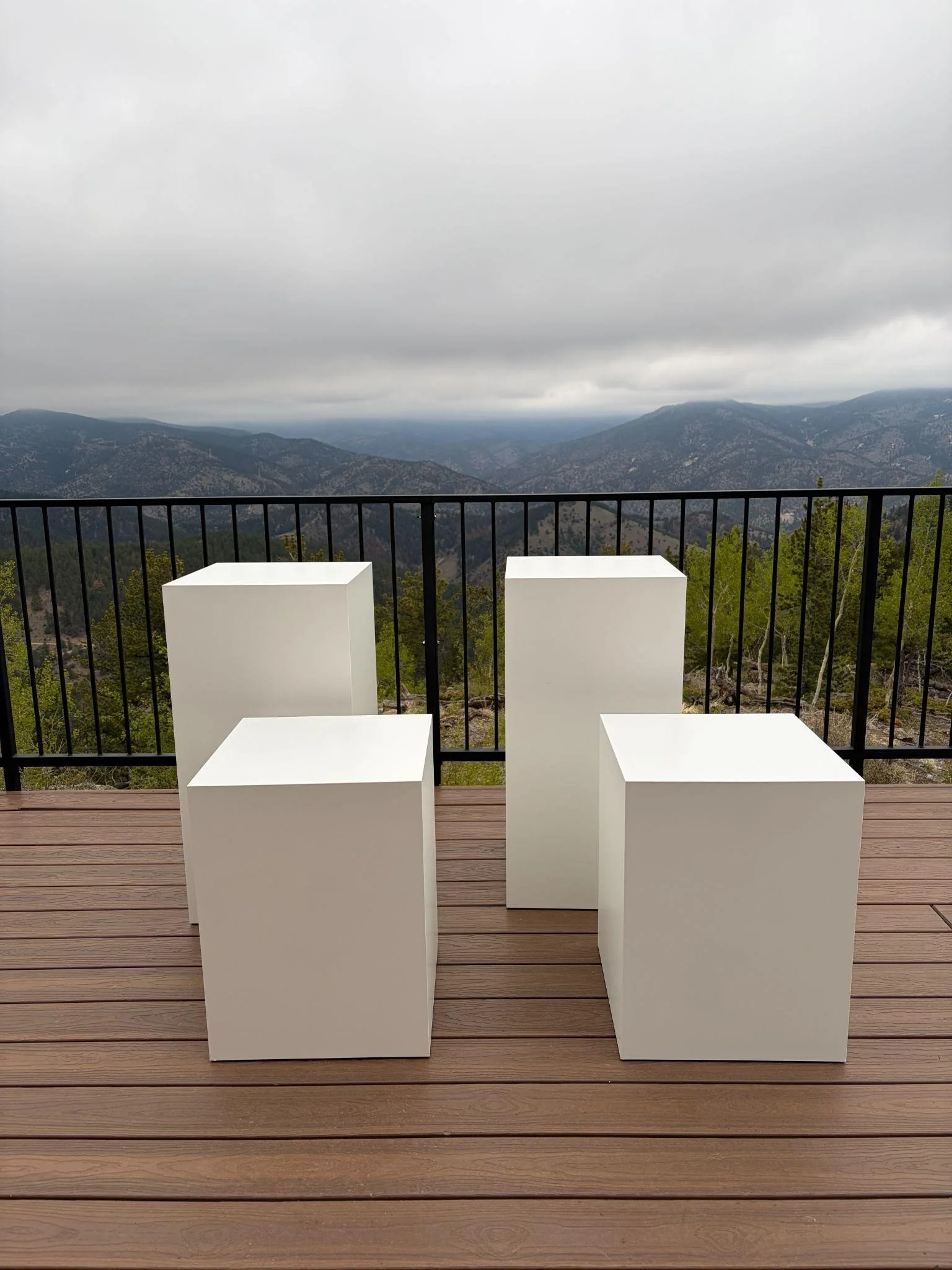 White pillars (two 36" and two 24" tall)