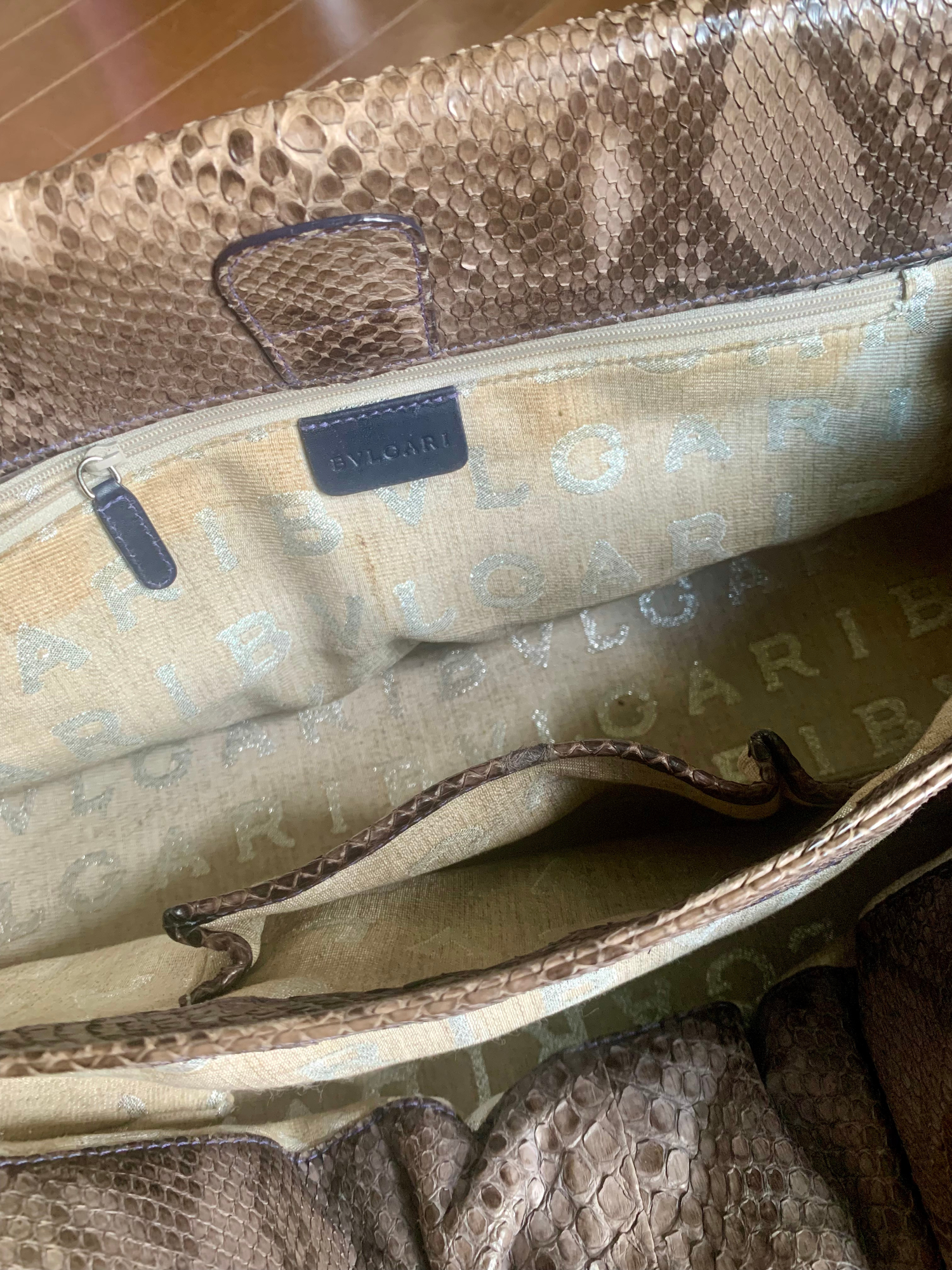 Y2K Vintage Blvgari Python Hobo Handbag — Sunset Blvd Vintage