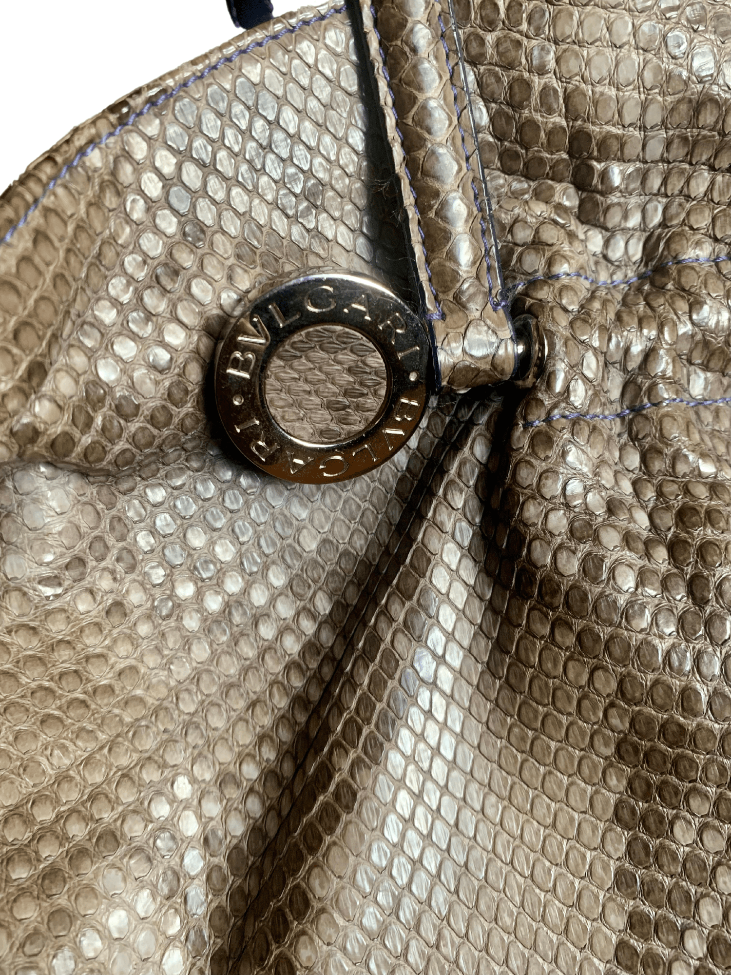 Y2K Vintage Blvgari Python Hobo Handbag — Sunset Blvd Vintage
