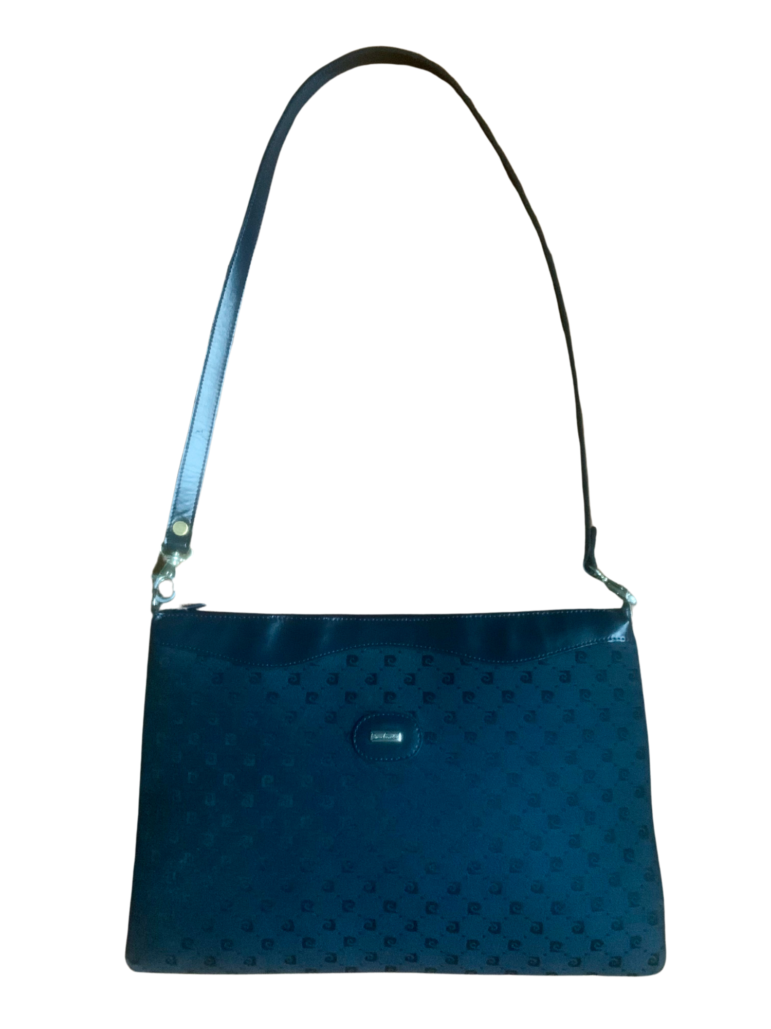 90s Pierre Cardin Navy Cotton Shoulder Handbag — Sunset Blvd 