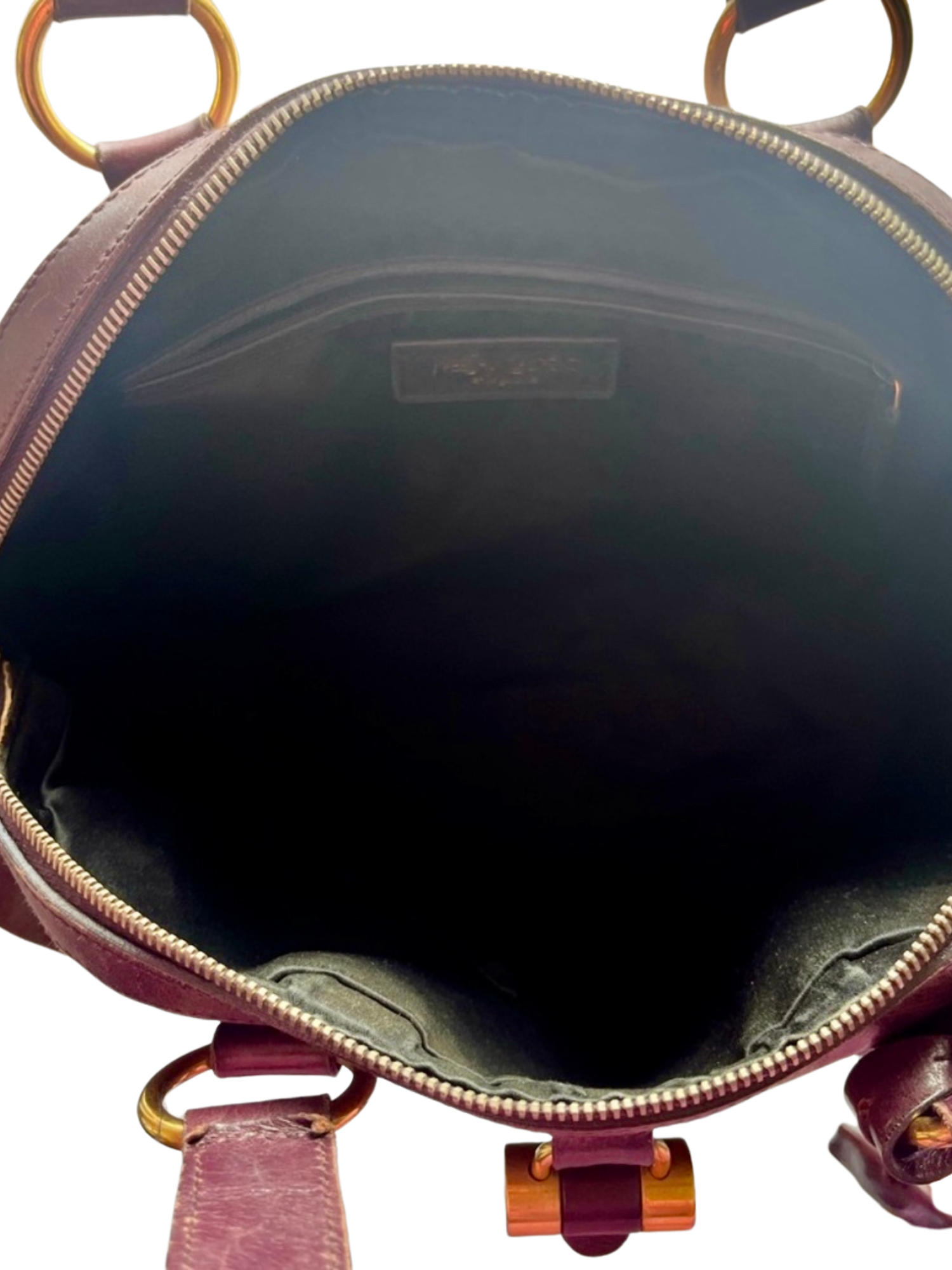 90s Yves Saint Laurent Plum Leather Muse Handbag — Sunset Blvd