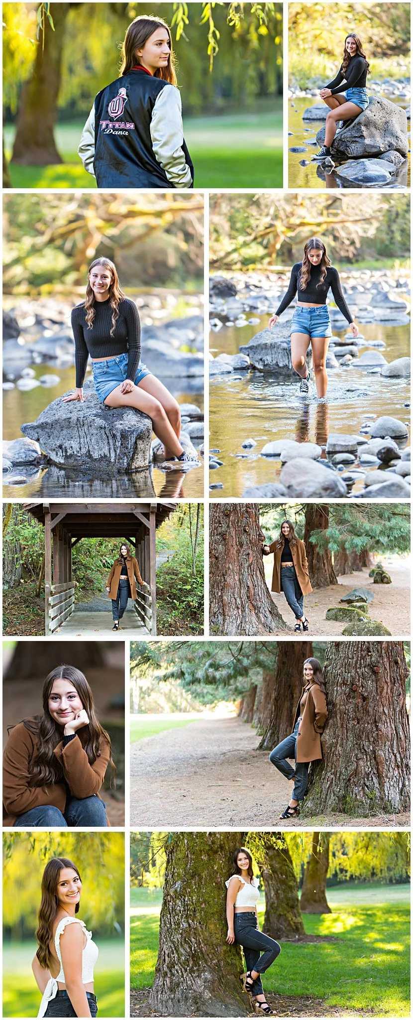senior girl at lewisville park battle ground, wa