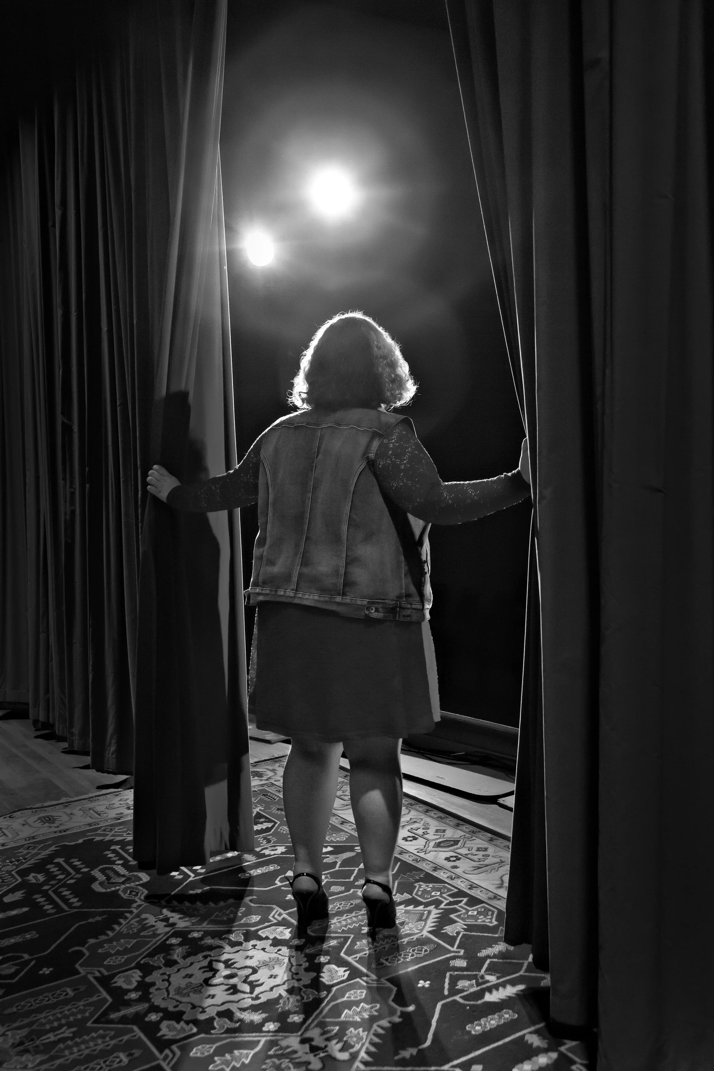 high school senior girl on a stage