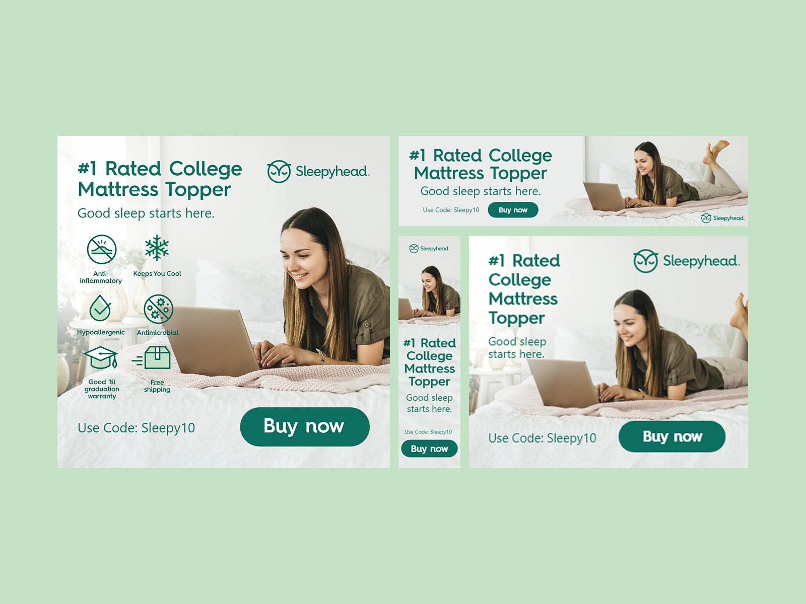 Sleepyhead — Back-to-school campaign ads across Meta and Google