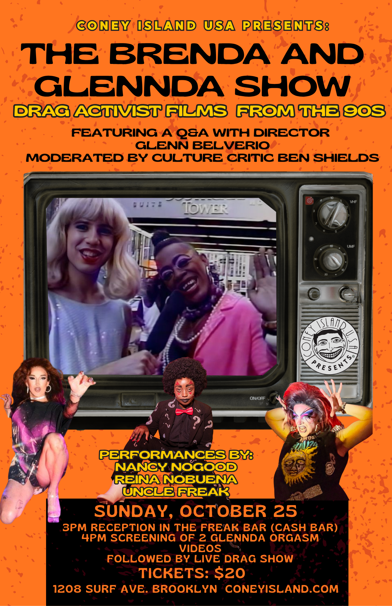 The Brenda and Glennda Show: Drag Activist Films from the '90s&nbsp;+ Live Drag Show&nbsp;