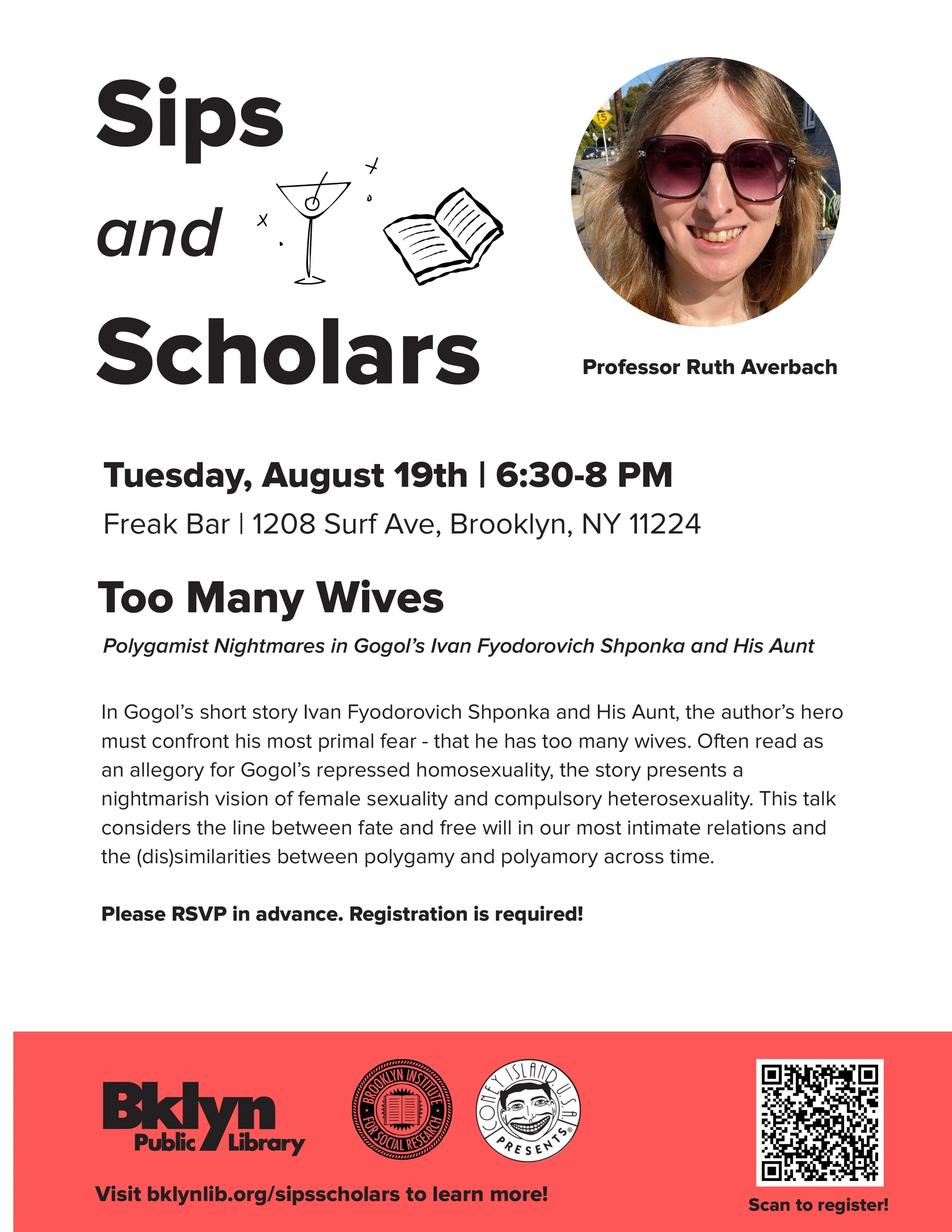 Sips & Scholars: Ruth Averbach on "Too Many Wives: Polygamist Nightmares in Gogol’s Ivan Fyodorovich Shponka and His Aunt"