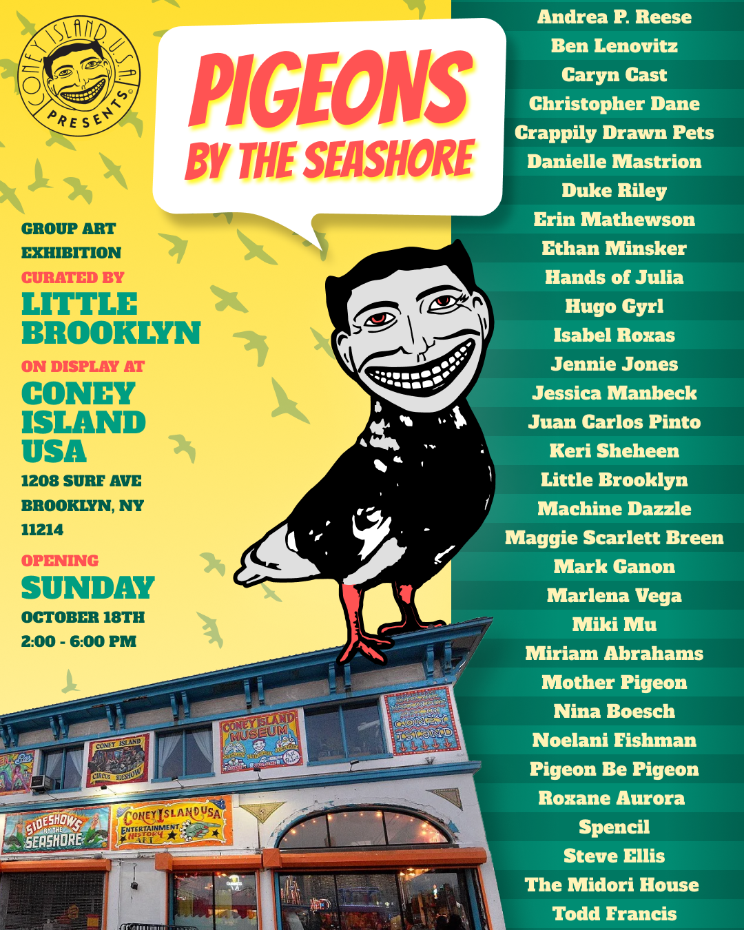 Art Opening: Pigeons by the Seashore