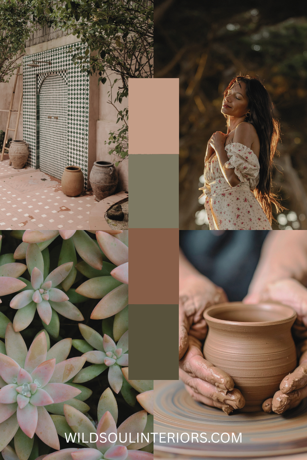 Earthy Boho Color Palette with terracotta and olive green