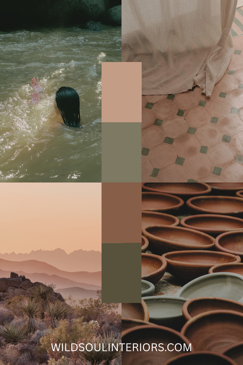 Earthy Boho Color Palette with terracotta and olive green