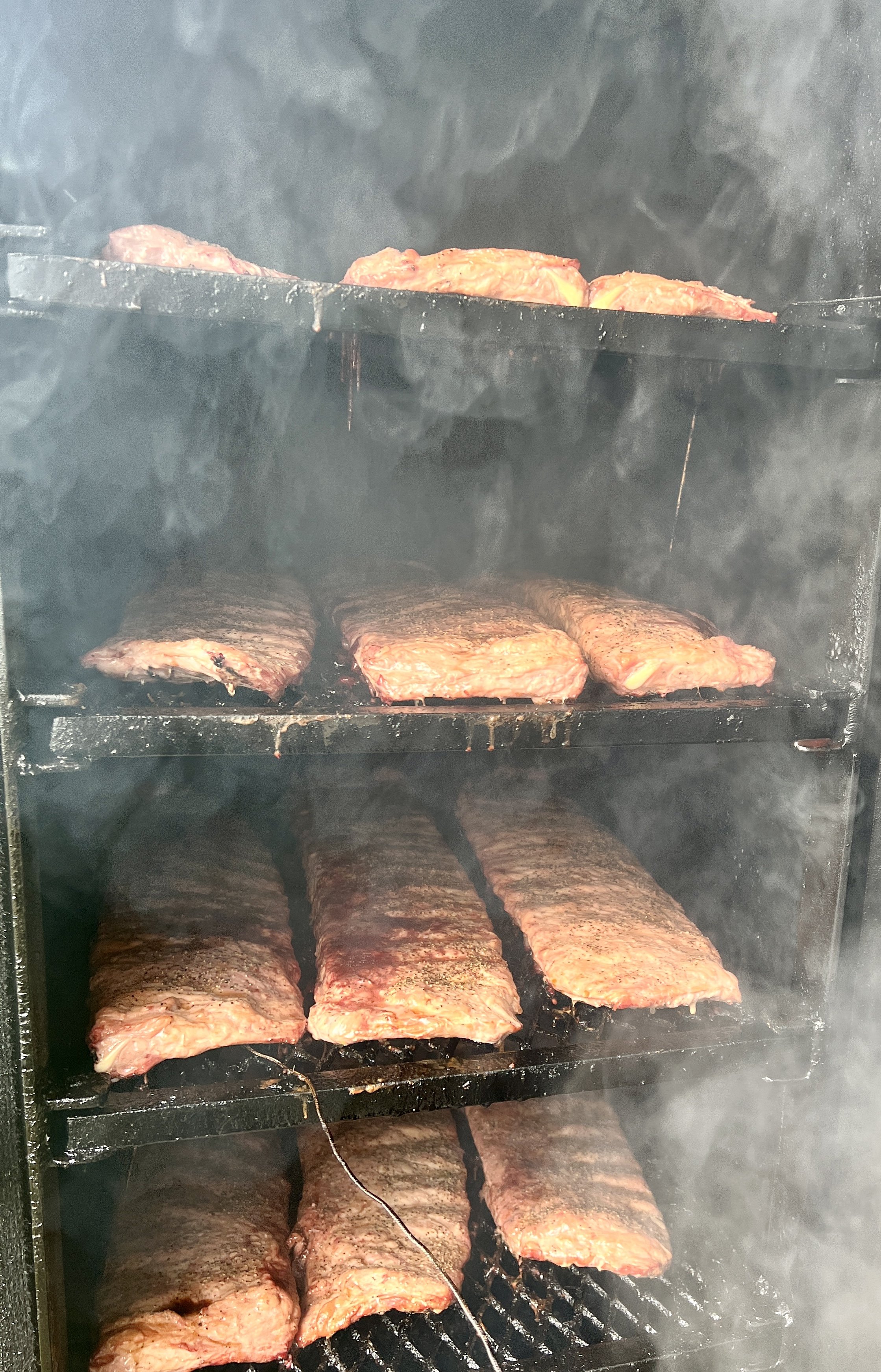 Ribs in the smoker