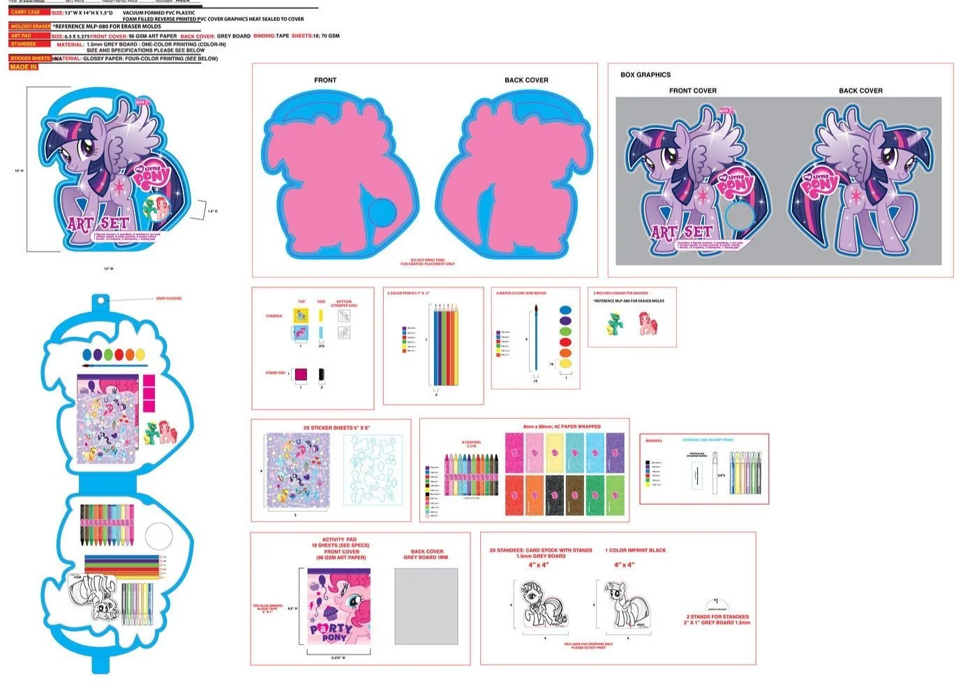 Production file from My Little Pony Stationery Set