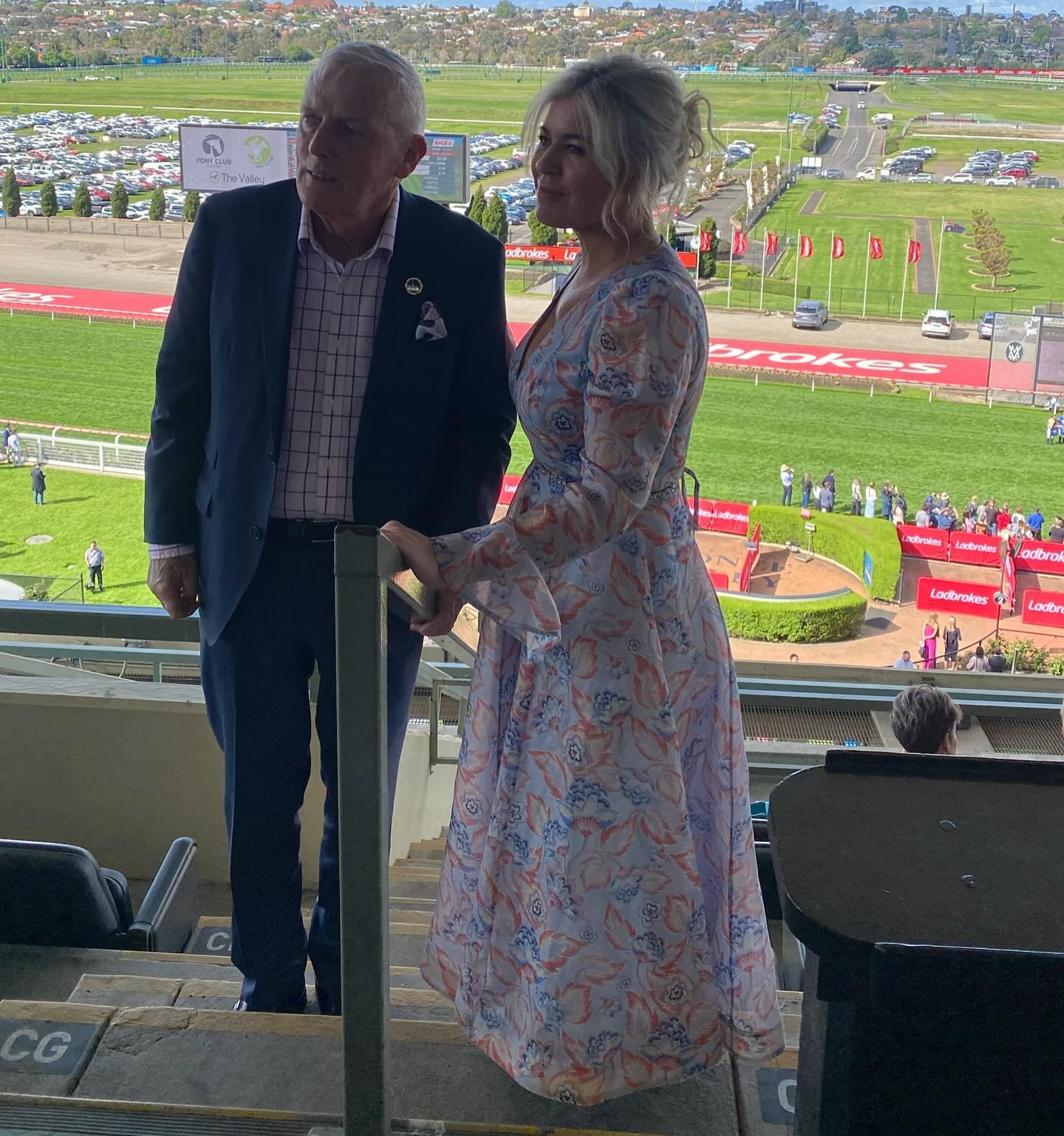 So Proud of my gorgeous girlfriend @marlo.mccarth today at the opening meet of the Cox plate Carnival. Despite carrying the Myeloma disease and losing her Beautiful Husband Tony Walshe to the same disease almost 9 years ago, she shines brightly, supp
