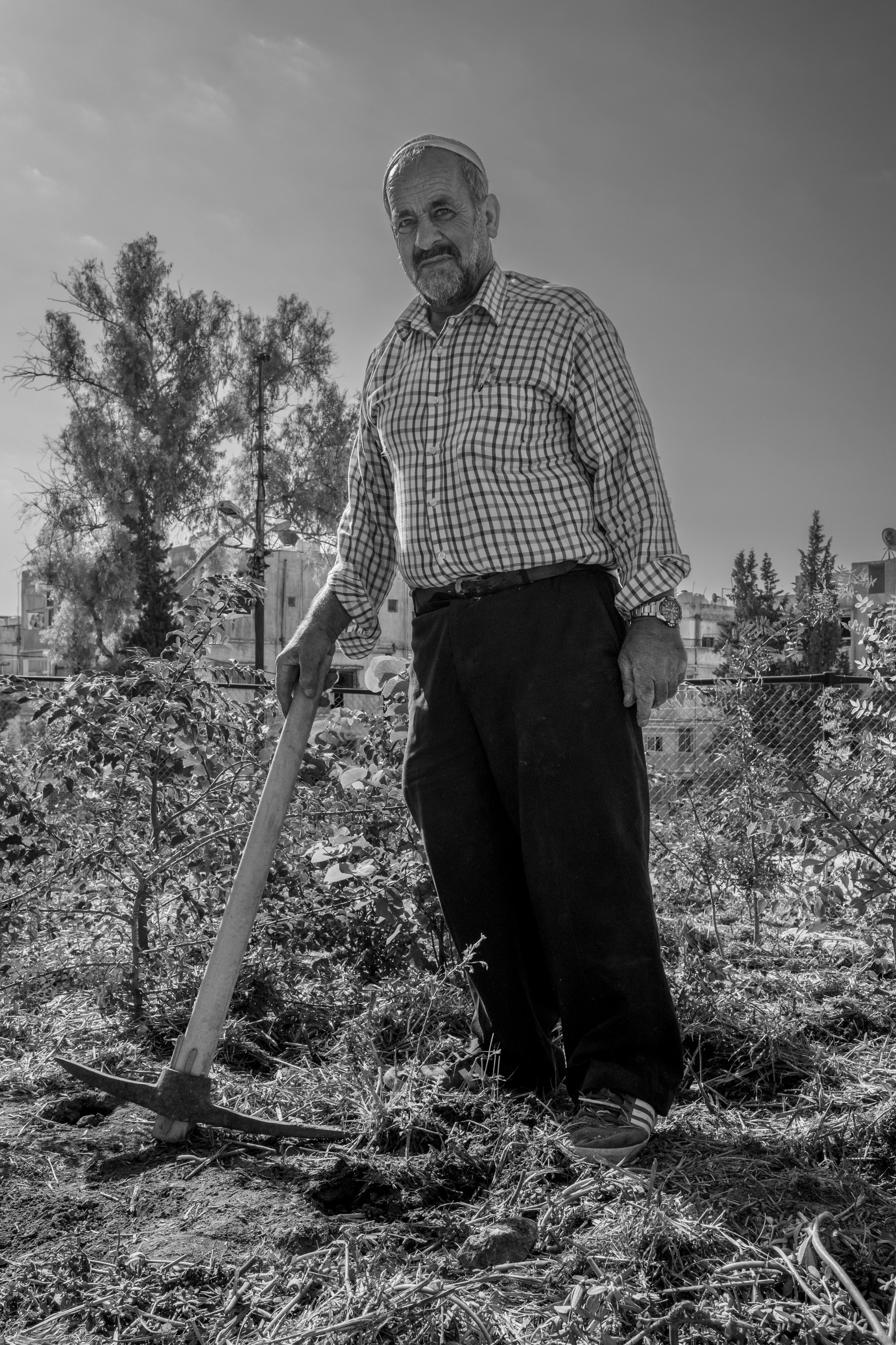 He lost his land and family during the war in Syria, and still works with good intentions.