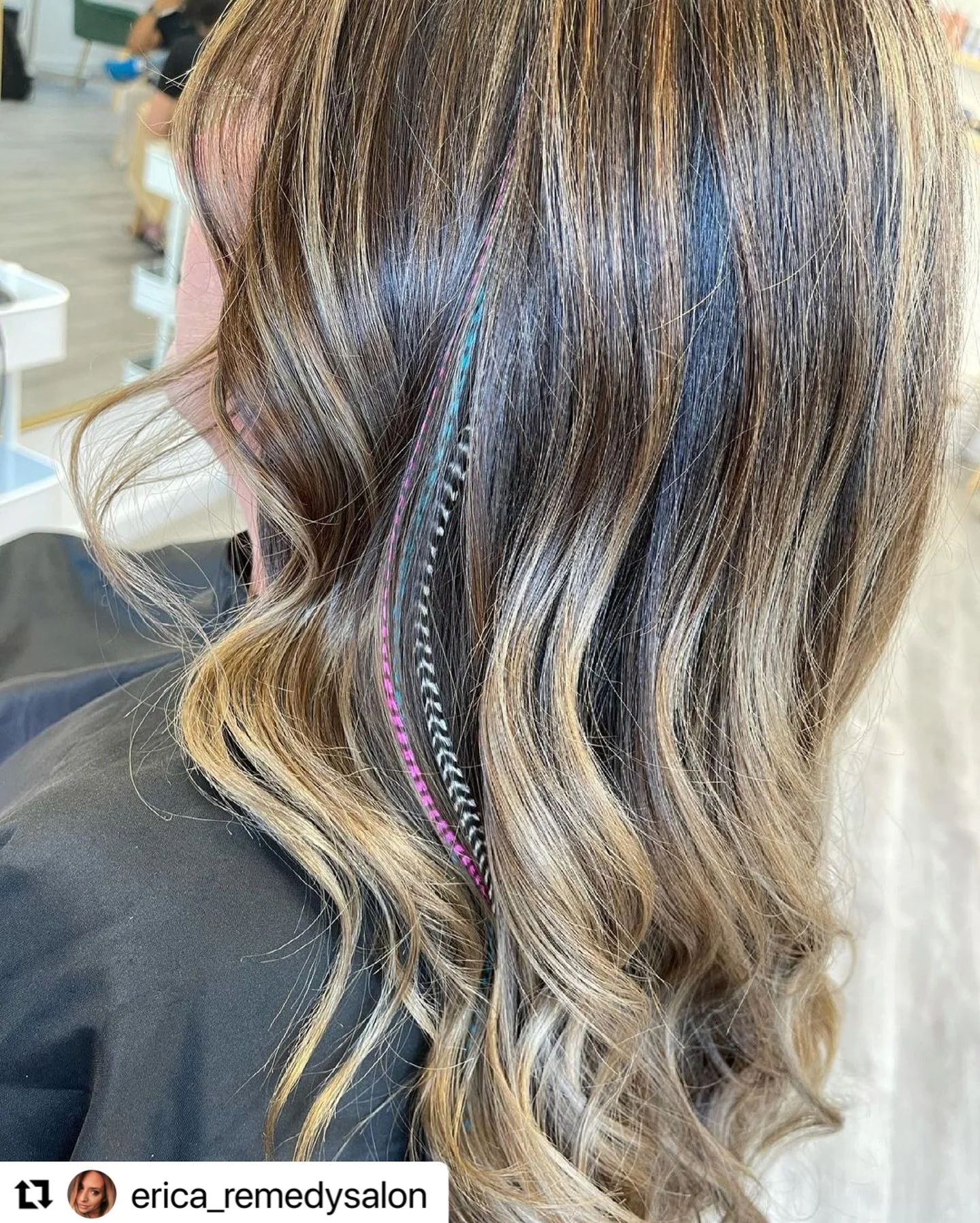 And oldie but goodie&hellip;. Should we bring back feathers again??????

#Repost @erica_remedysalon with @use.repost
・・・
We are LIVING for these feathers 🪶🪶
&hellip;.and this color transformation from black to balayage✨ 
&bull;
&bull;
&bull;
&bull;