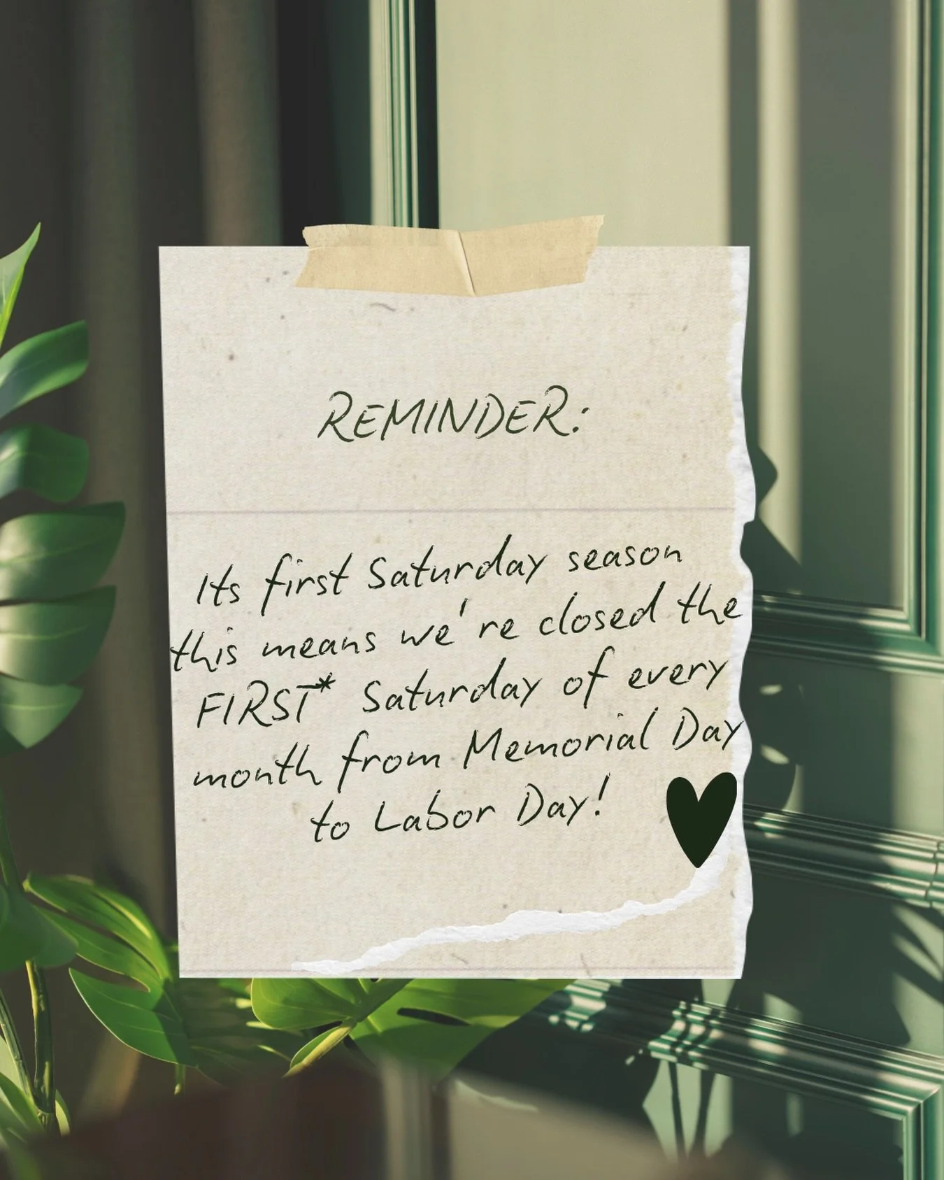 PSA going into the summer ☀️ 
Don&rsquo;t forget to prebook your Saturday appointments!