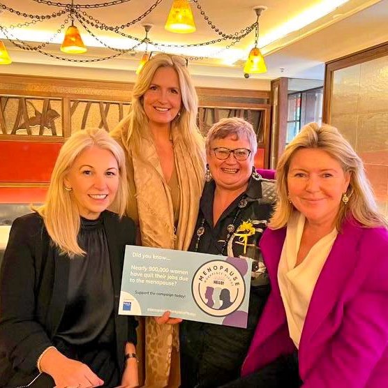 Carolyn at a menopause event alongside Penny Lancaster and supporters