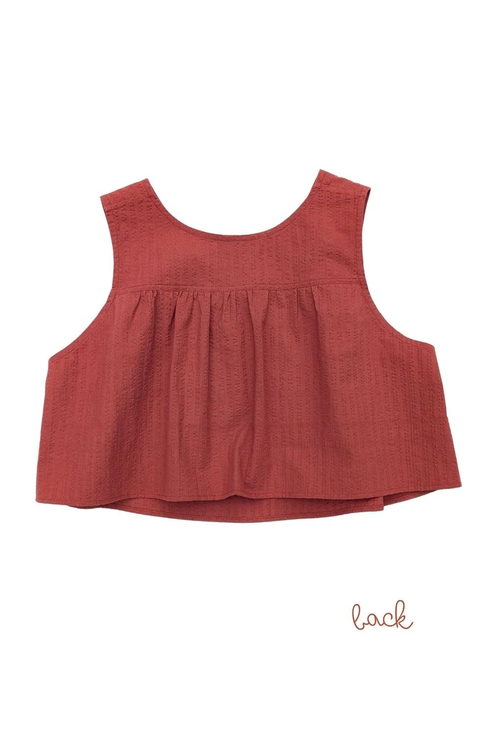 hannah vest top - rust seersucker - back.jpg
