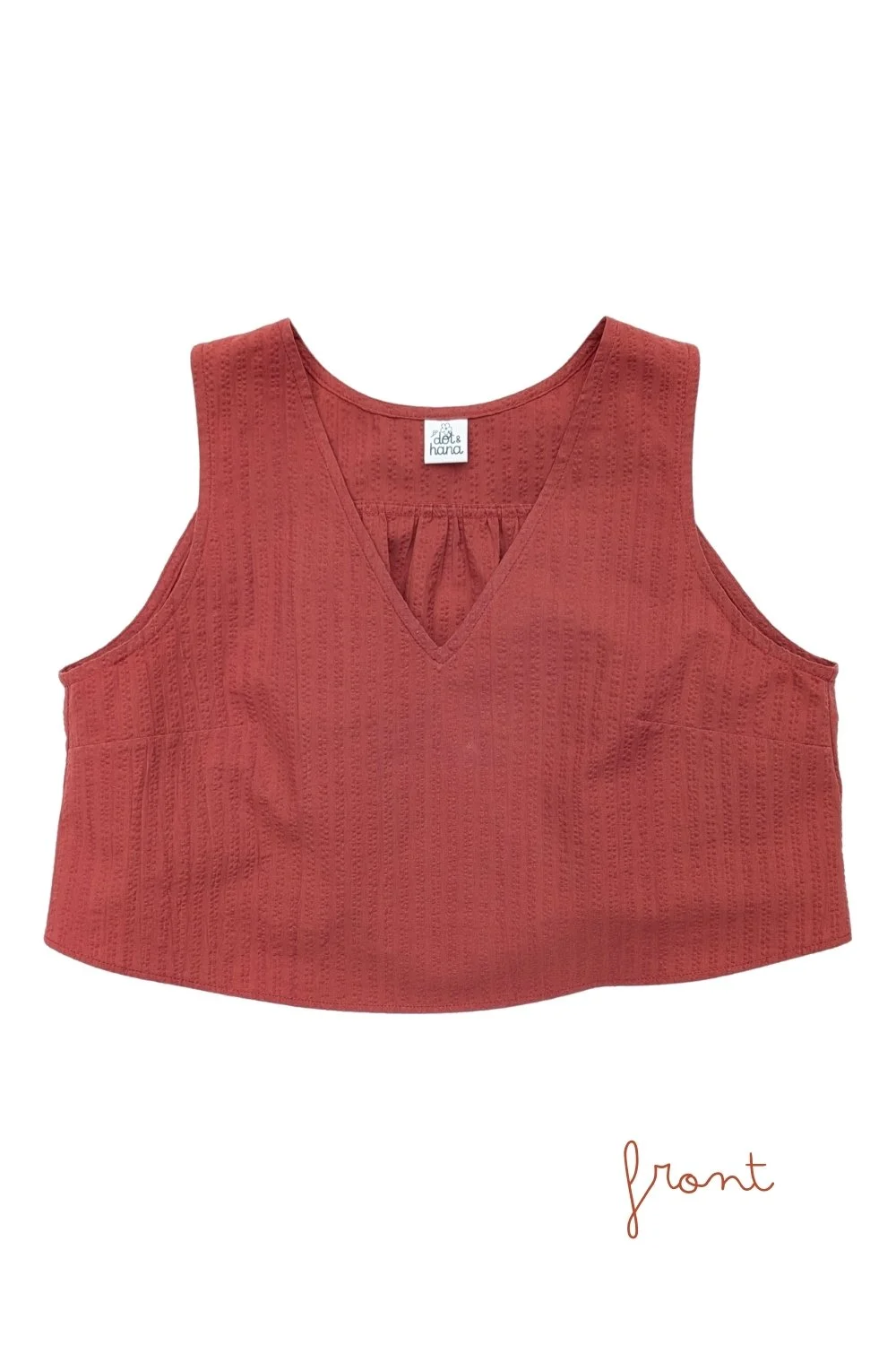 Hannah Seersucker Vest Top - Rust