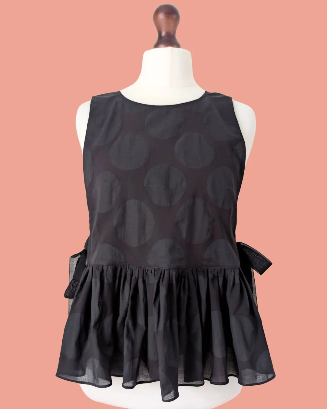 tabard top made with a burnt out polka dot Japanese fabric